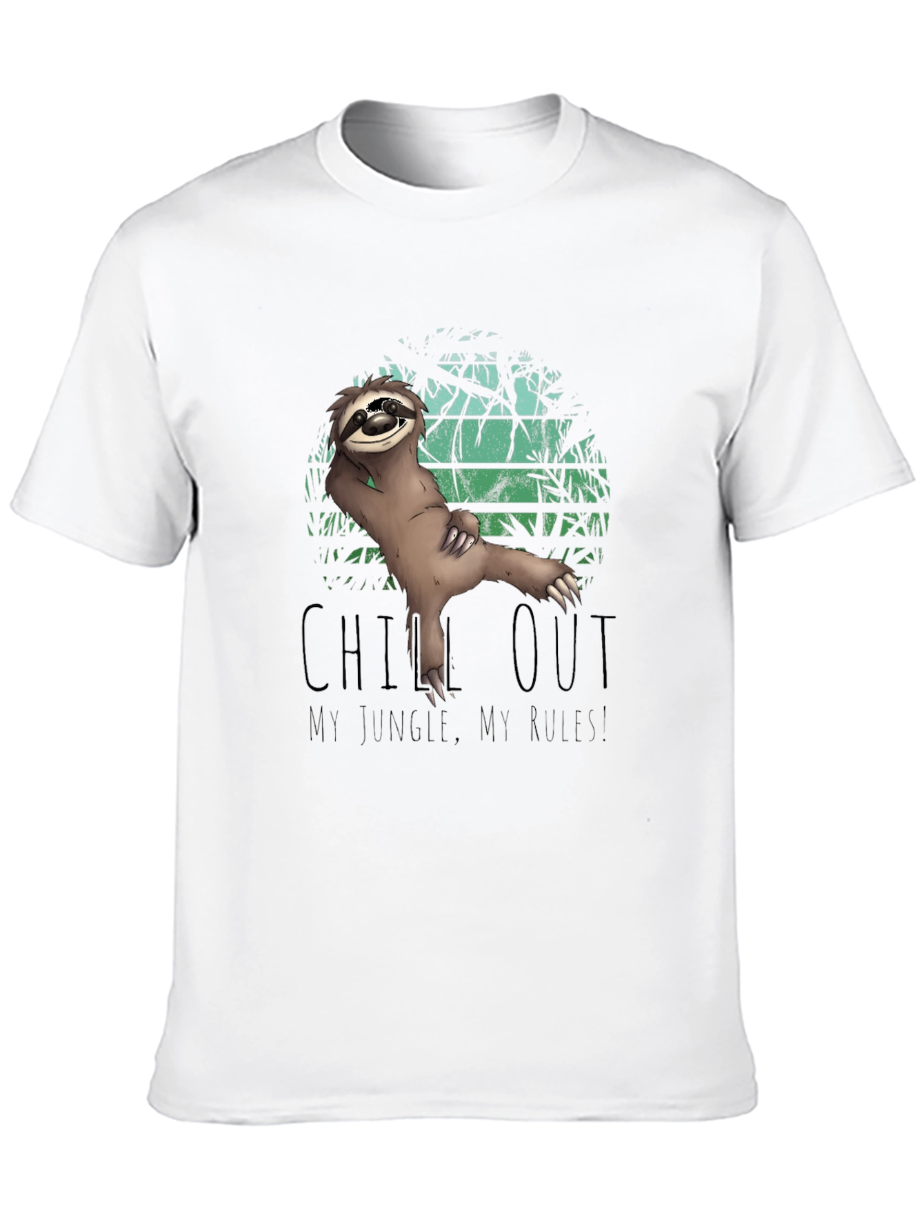 Black Chill Sloth T-Shirt: My Jungle, My Rules view 10