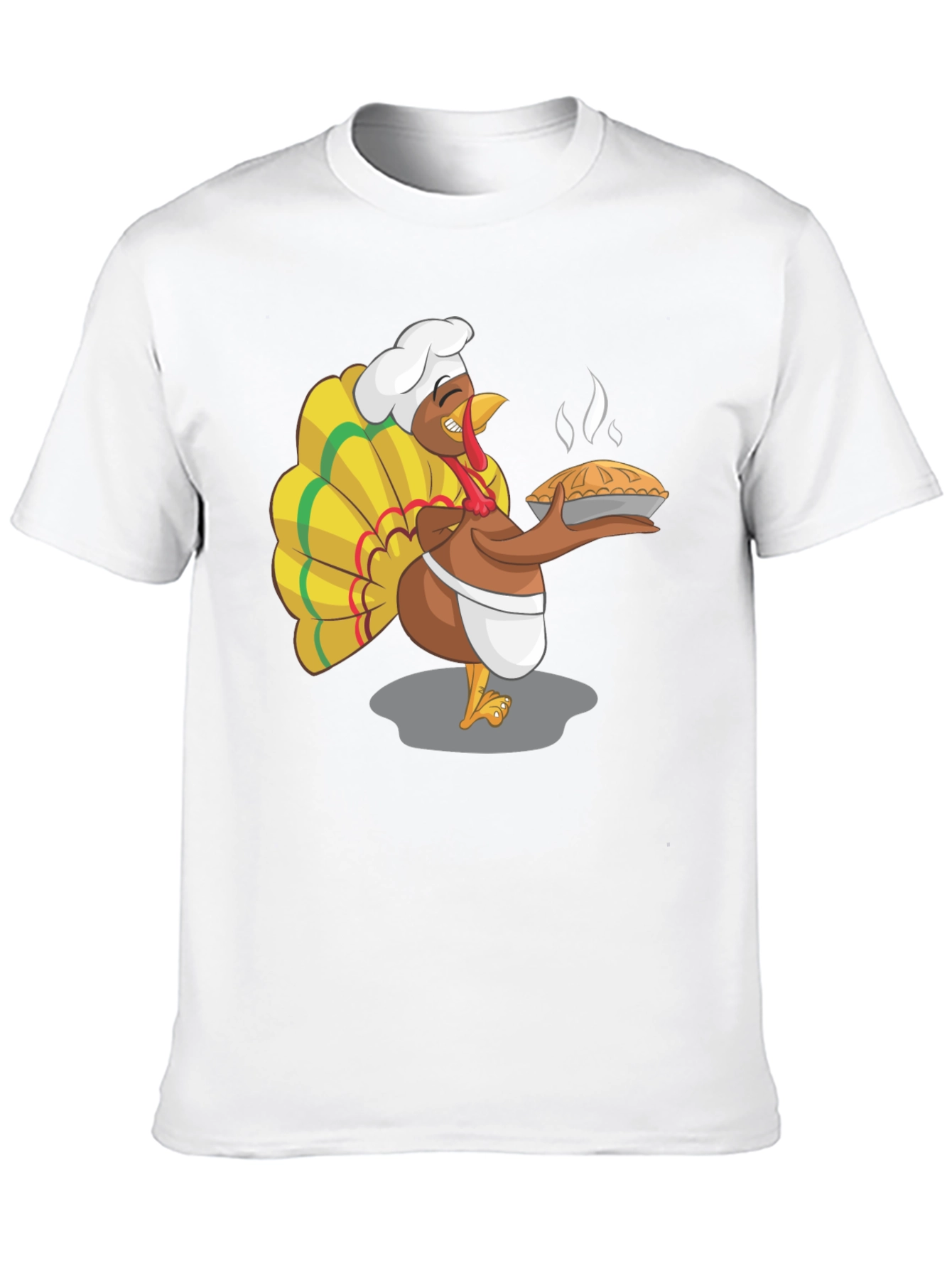 Black Funny Turkey Chef Pie Graphic T-Shirt view 10