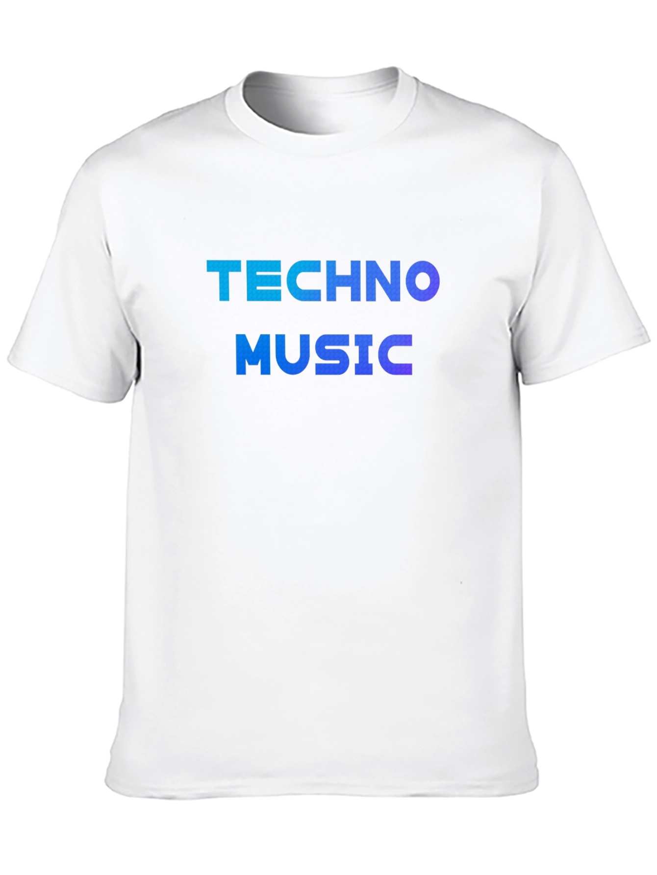 Black Techno Music Gradient Tee - Black Cotton T-Shirt view 10