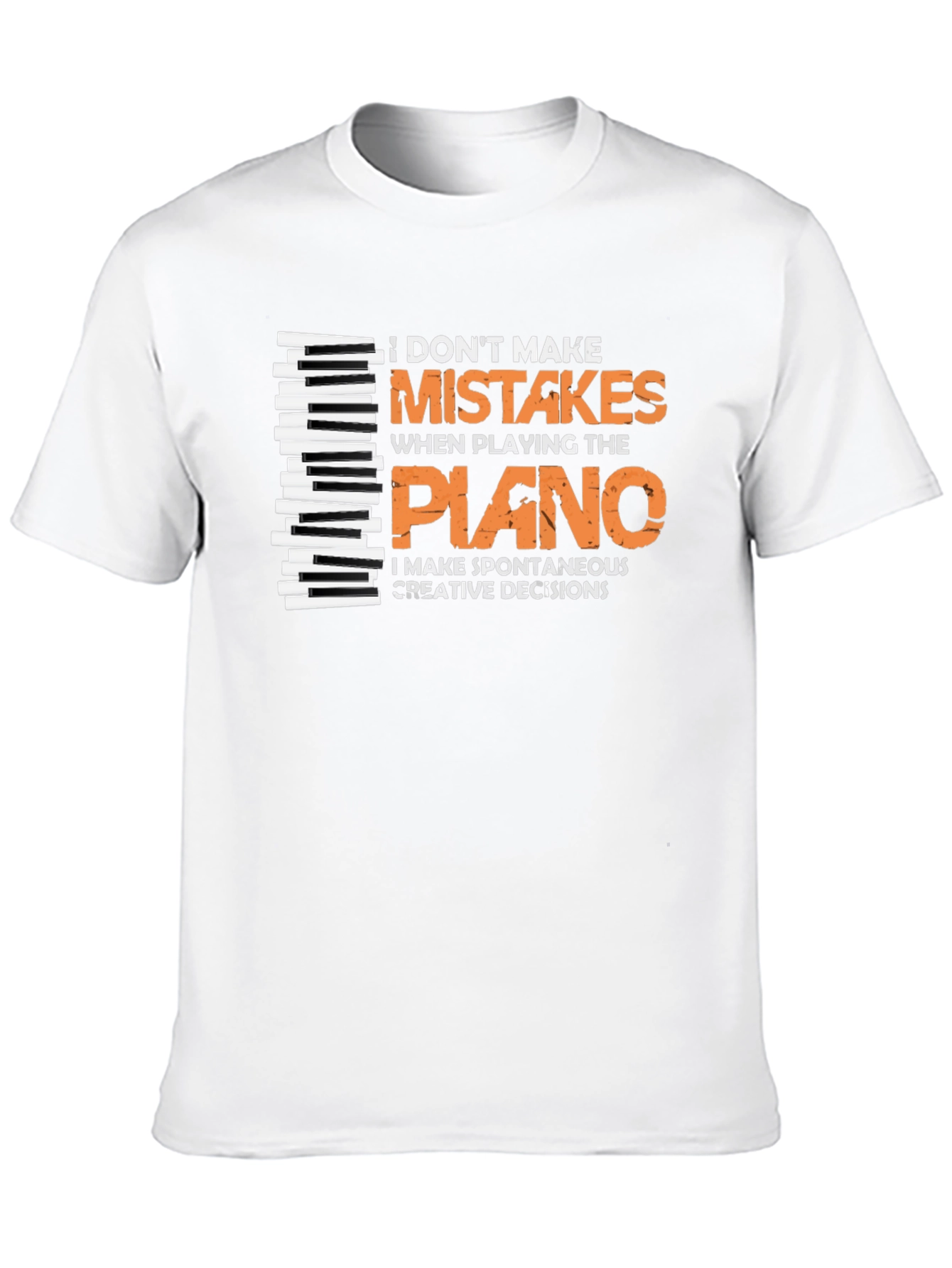 Black Funny Piano Player T-Shirt - I Don't Make Mistakes! view 10