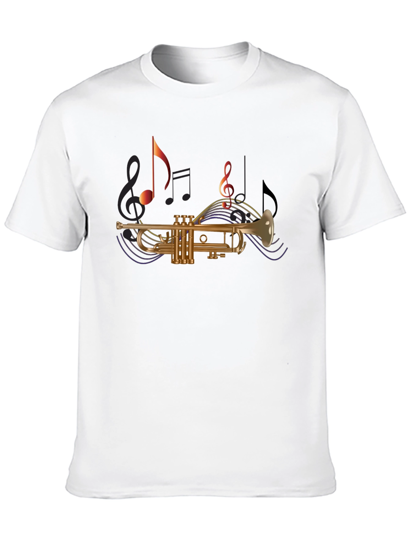 Black Trumpet & Music Note T-Shirt - Black view 10