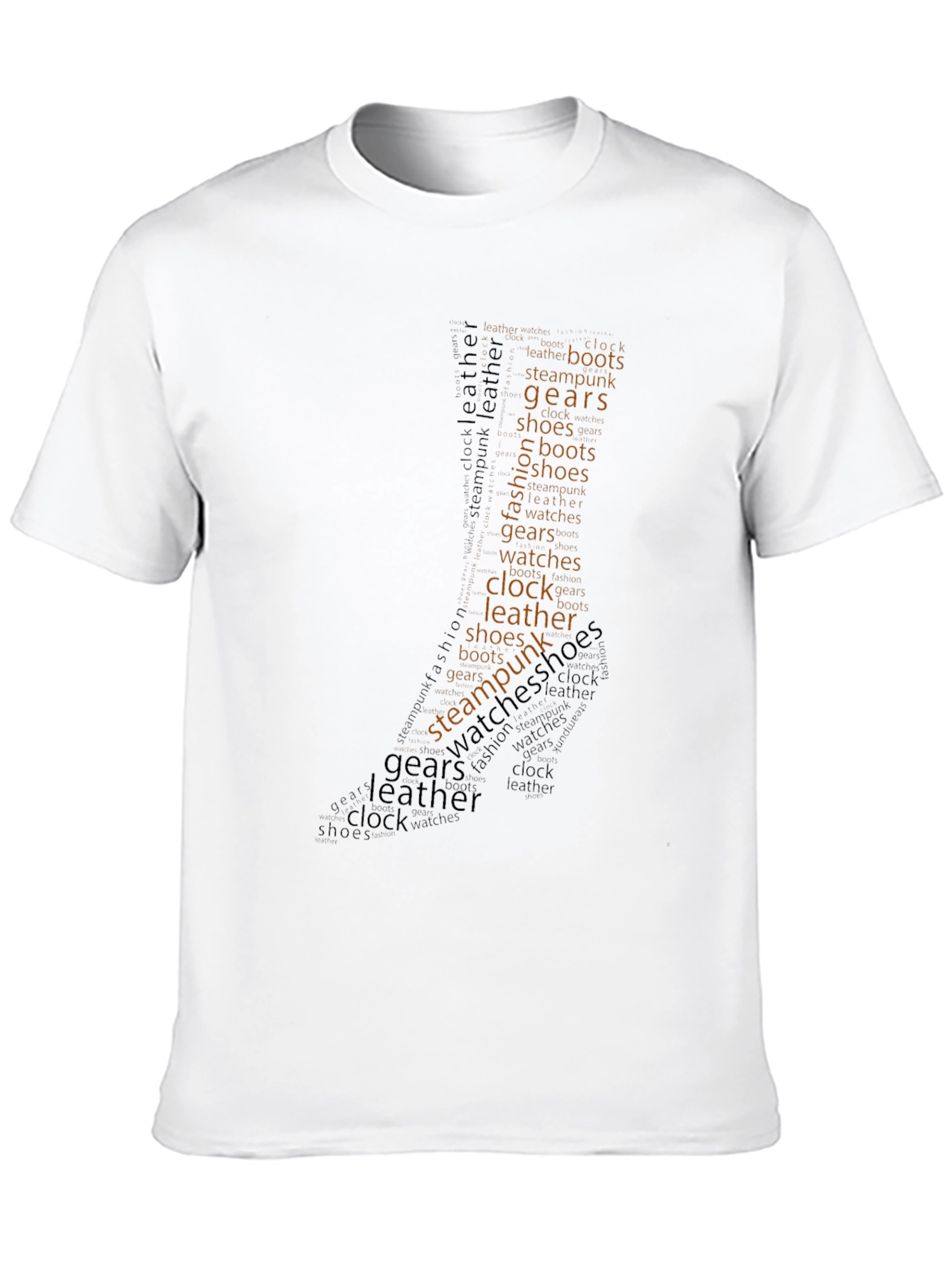 Black Steampunk Word Art Graphic T-Shirt view 10