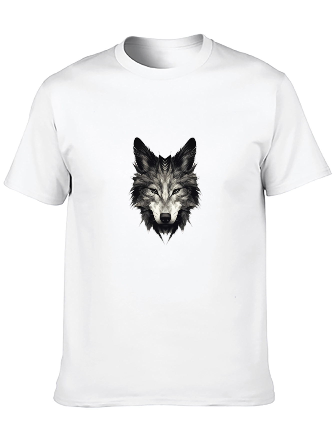Black Men's Wolf Graphic Tee - Stylish Black T-Shirt view 10