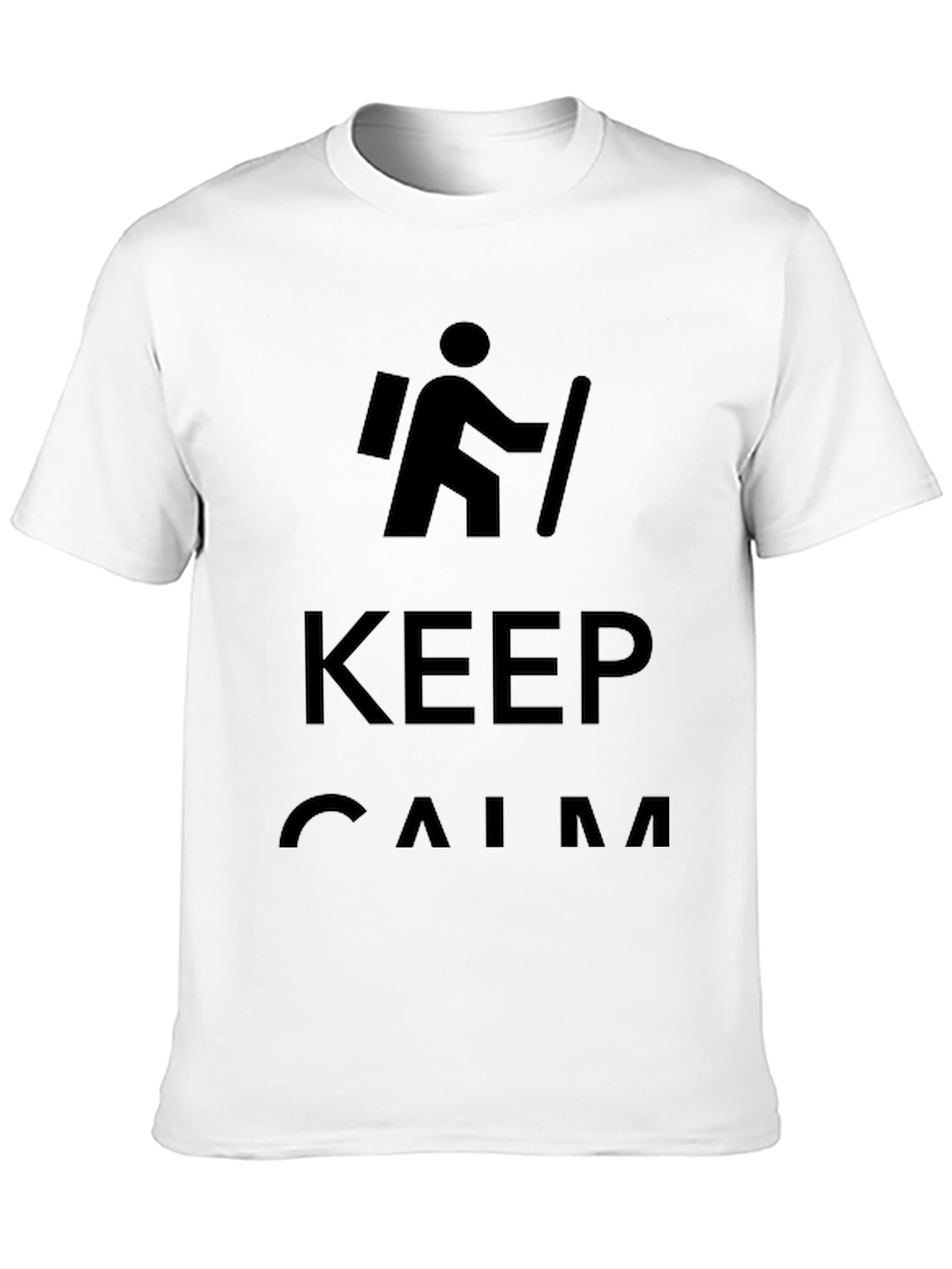 Black Keep Calm Hiking T-Shirt - Men's Crew Neck Tee view 10
