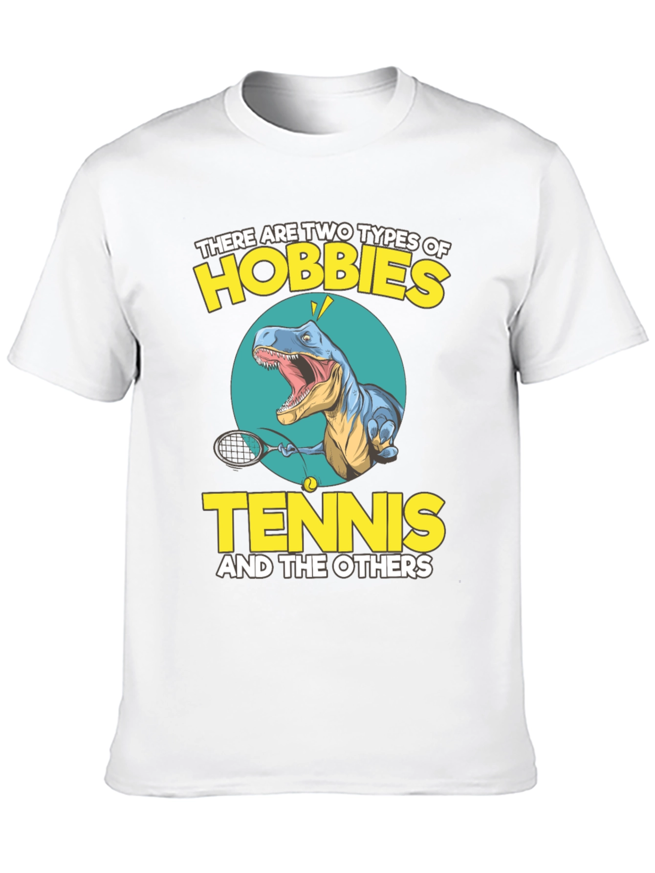 Black Tennis Dinosaur Graphic Tee - Funny Hobby Shirt view 10