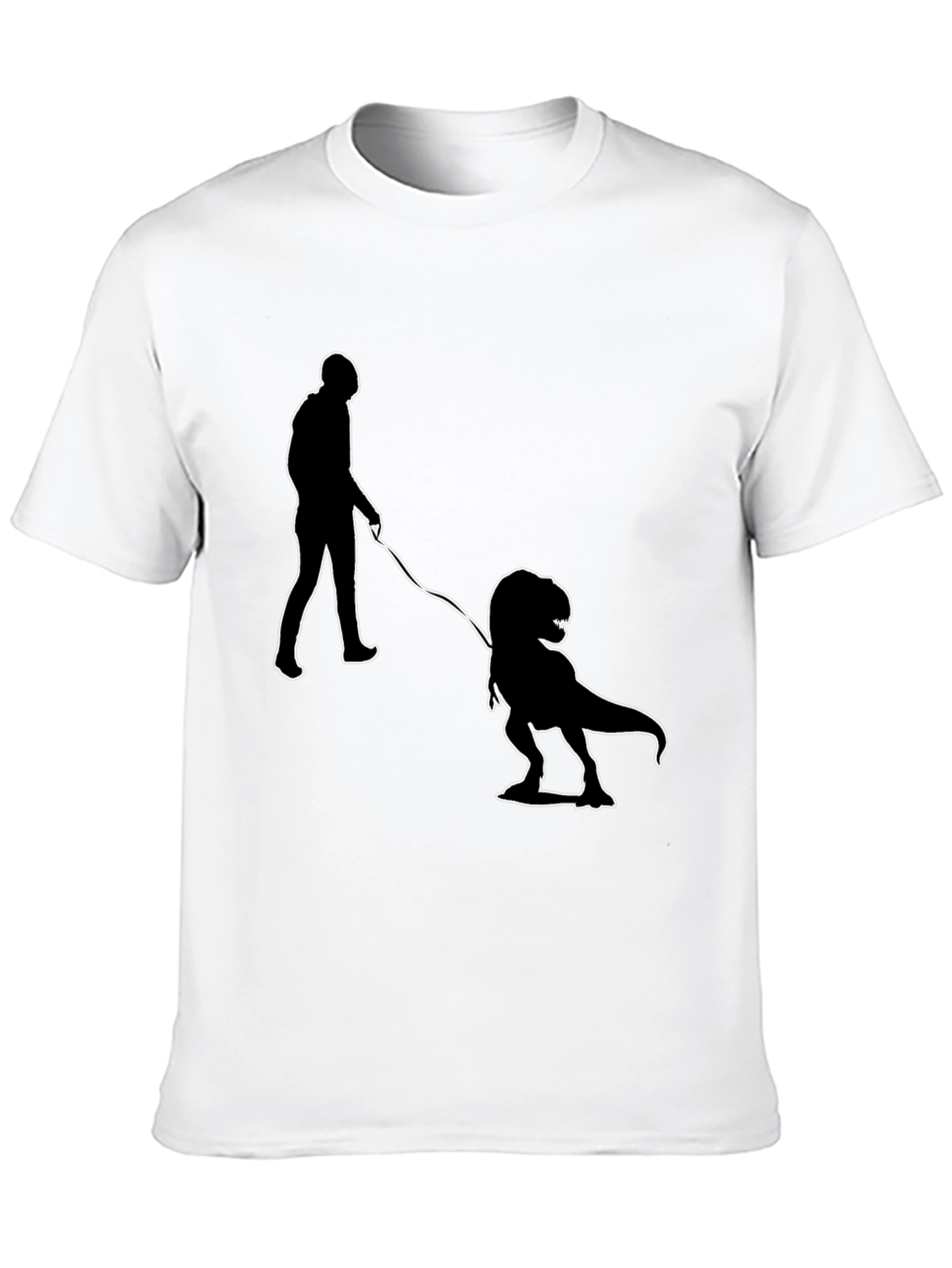 Black Dino Walk T-Shirt - Funny Novelty Tee view 10