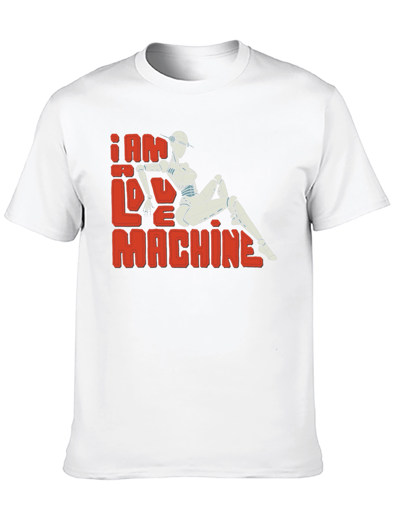 Black I Am Love Machine T-Shirt - Sci-Fi Robot Design view 10