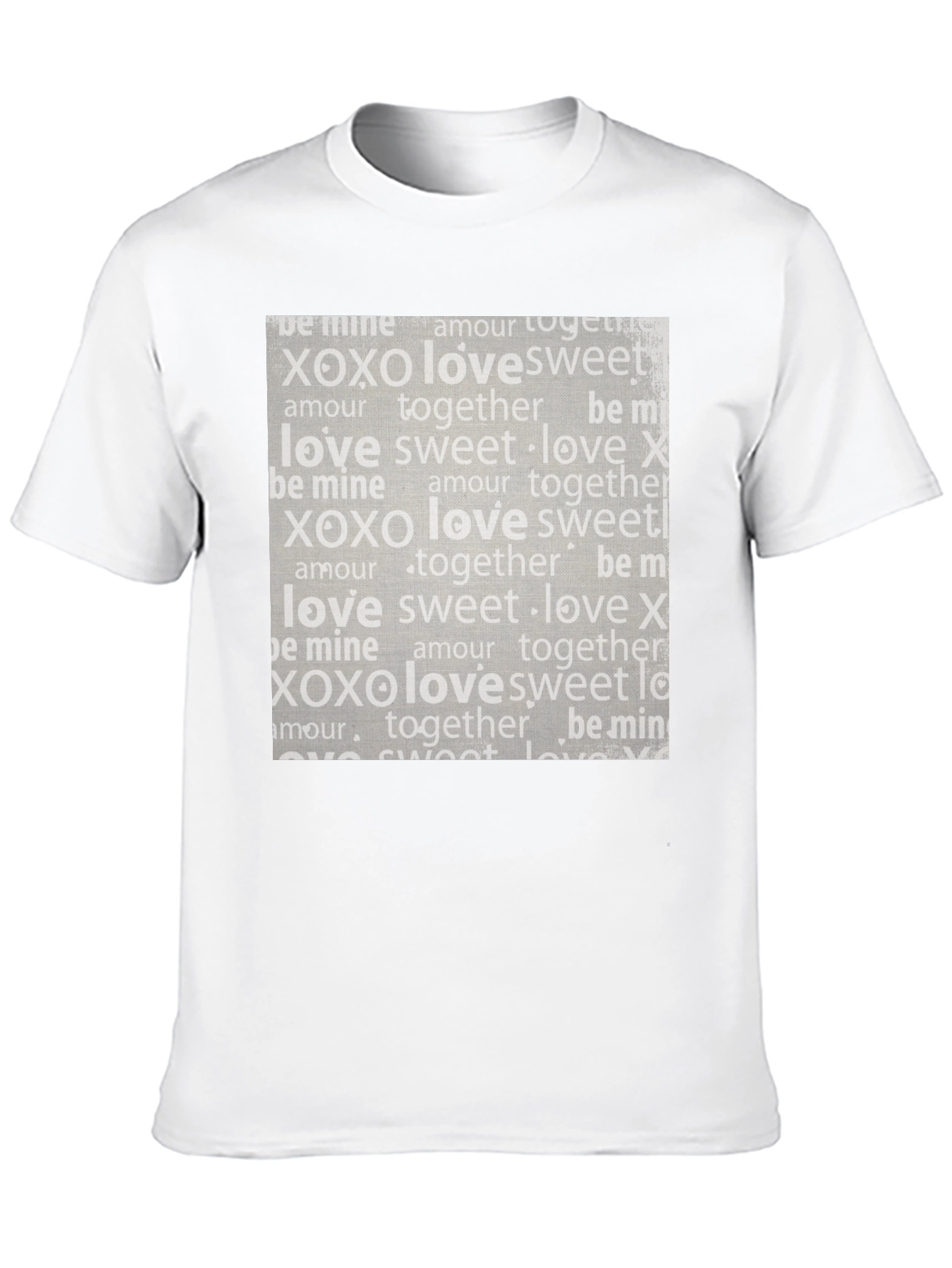 Black Love XOXO Pattern Black T-Shirt view 10