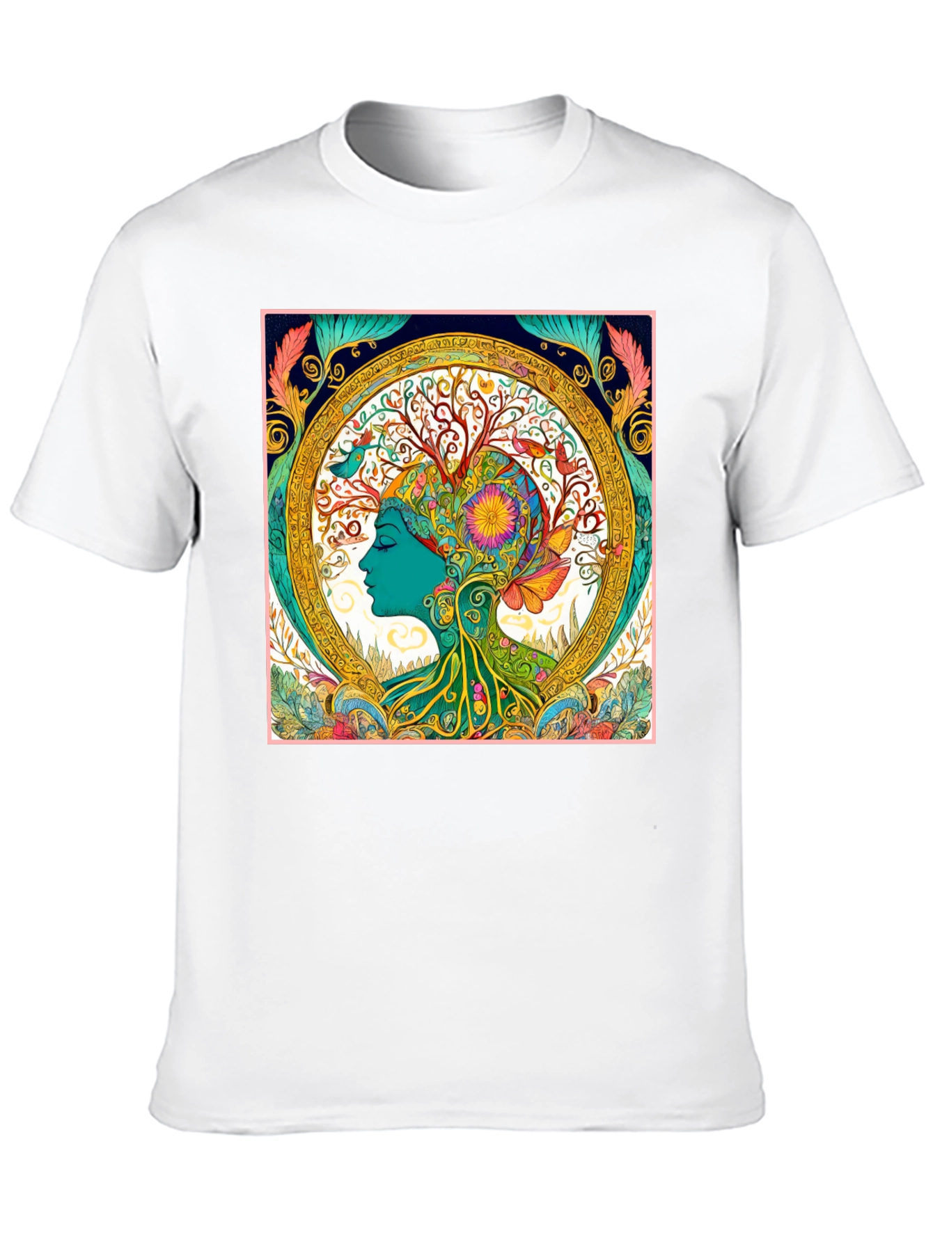 Black Nature Art Graphic Tee - Black Cotton Blend Shirt view 10