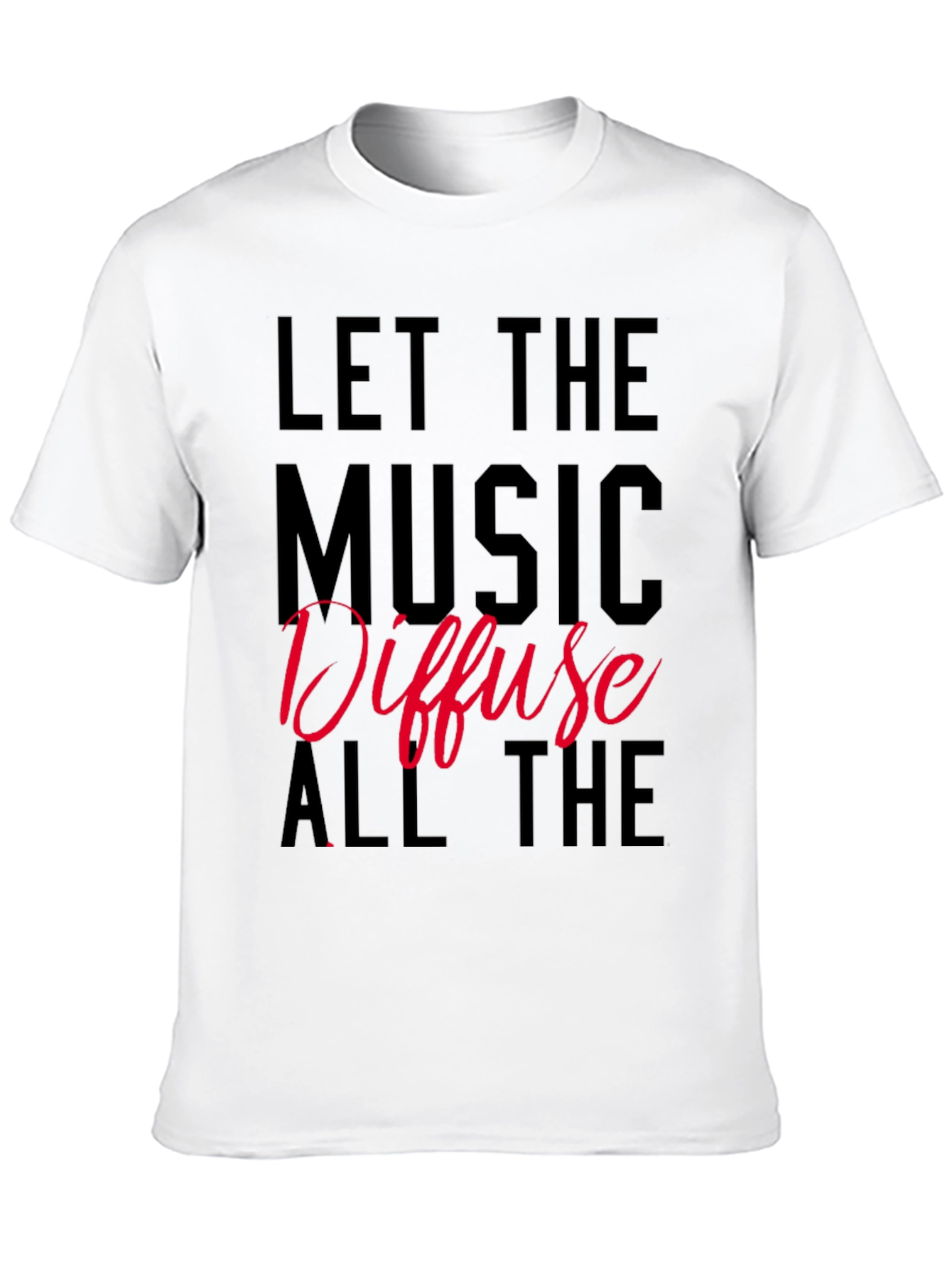 Black Let the Music Diffuse T-Shirt view 10