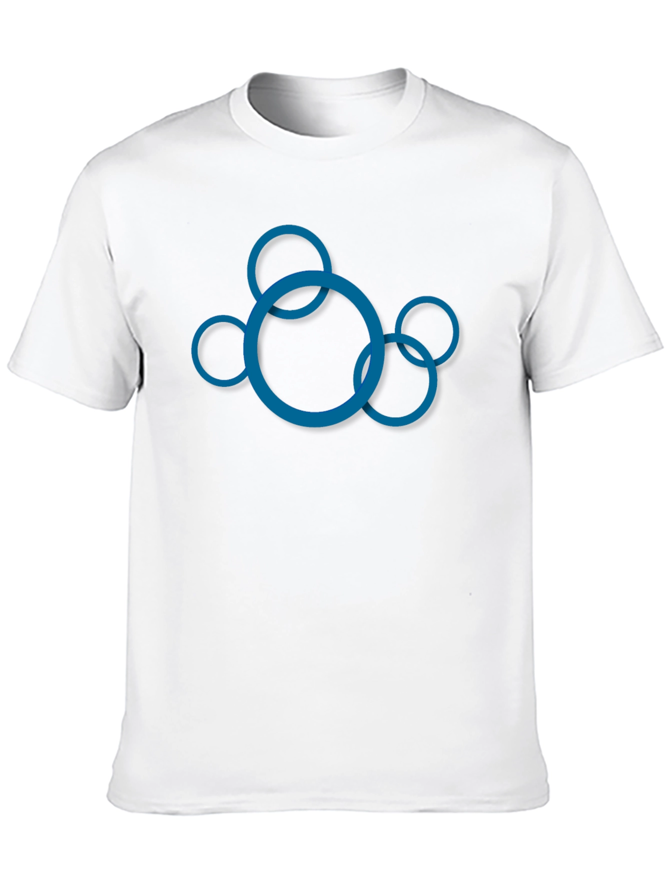 Black Abstract Circle Design Black T-Shirt view 10