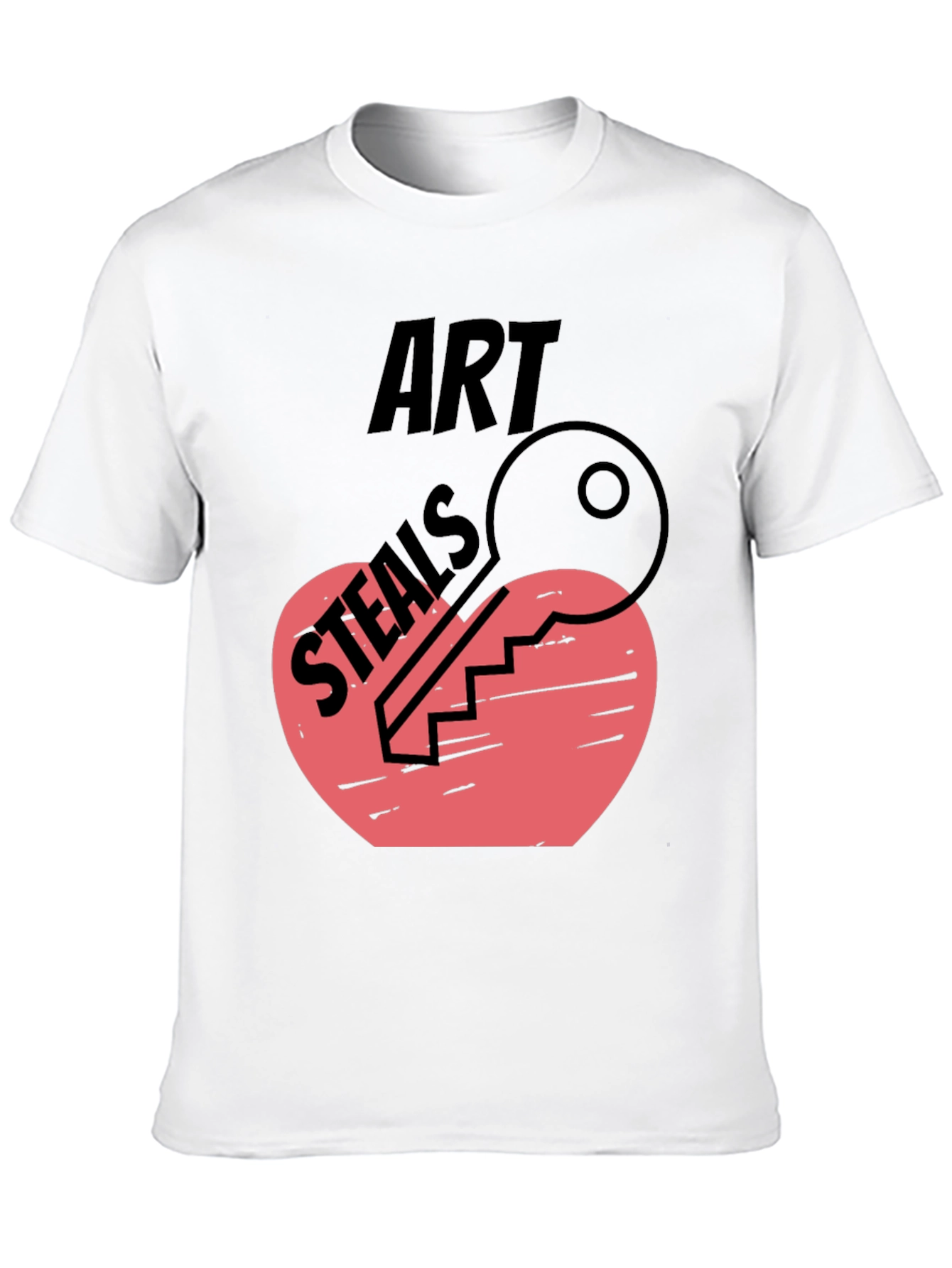 Black Art Steals Heart Key Graphic Tee view 10