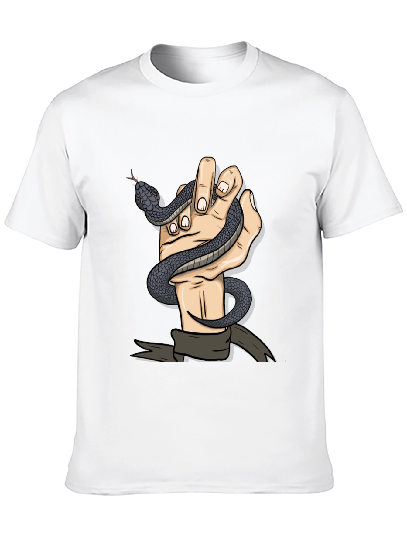 Black Snake Hand Graphic Tee - Men's Black T-Shirt view 10