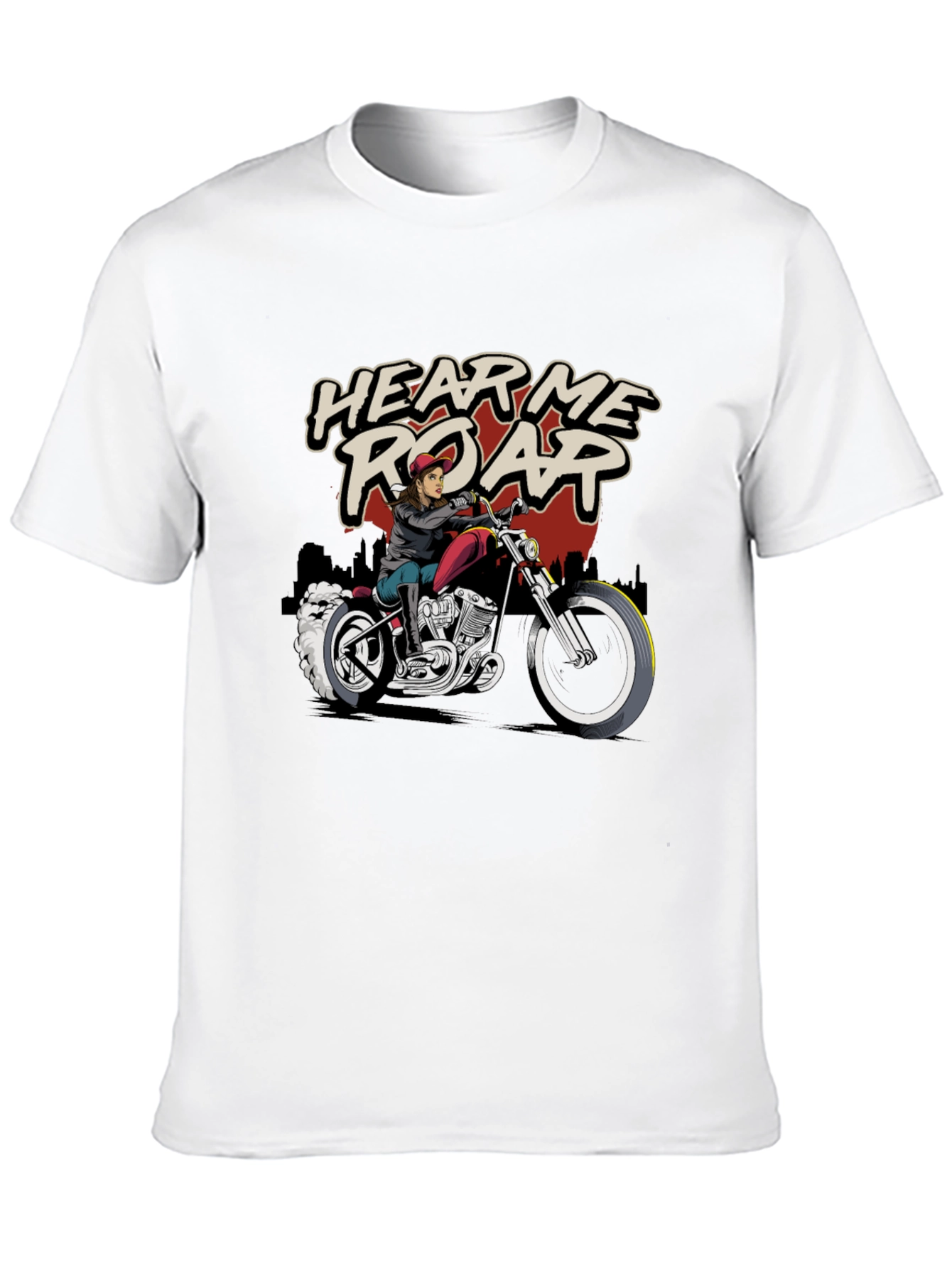 Hear Me Roar Biker T-Shirt - Black Cotton Tee - 10