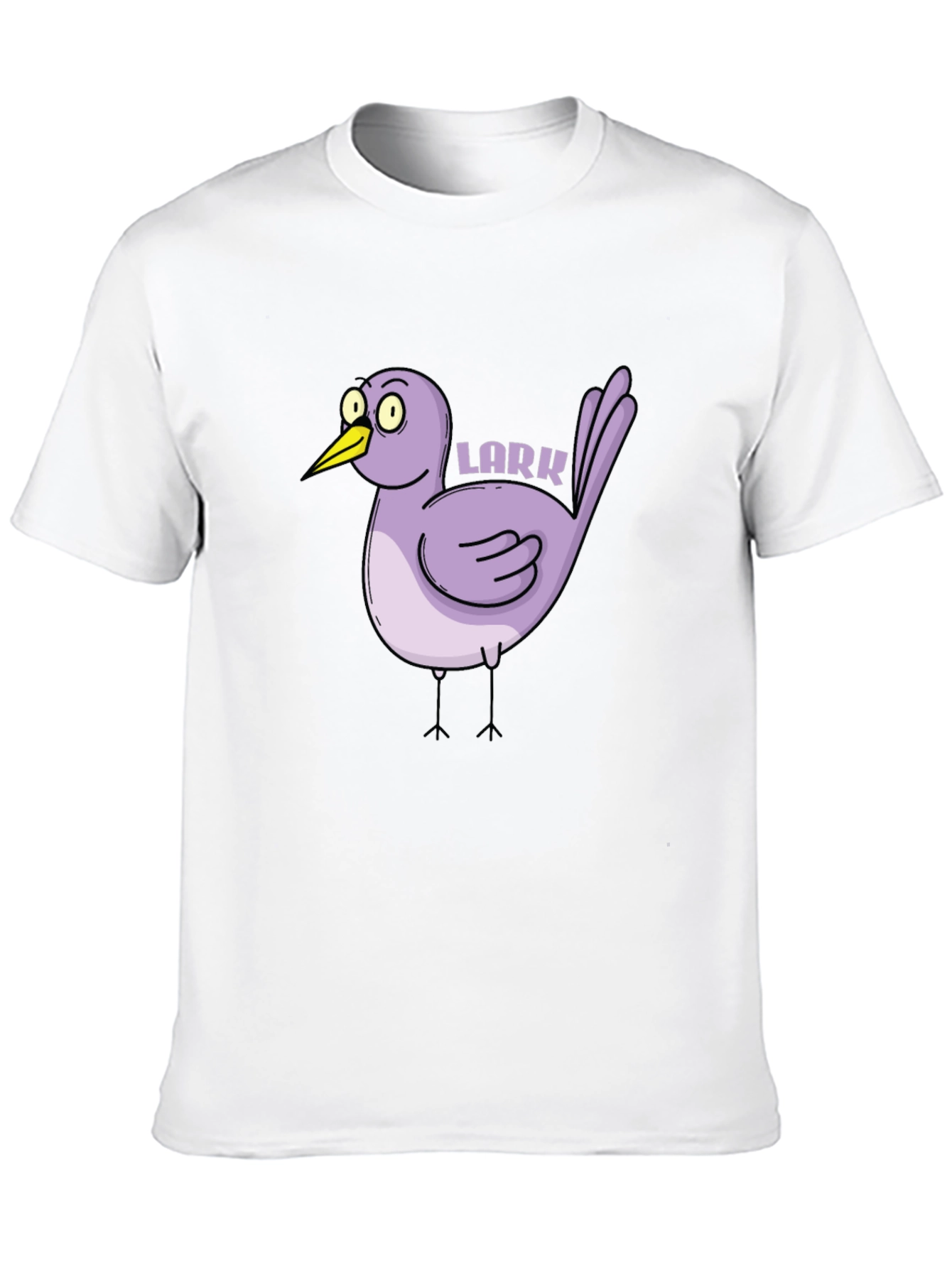 Black Cartoon Lark Bird Graphic Tee - Black view 10