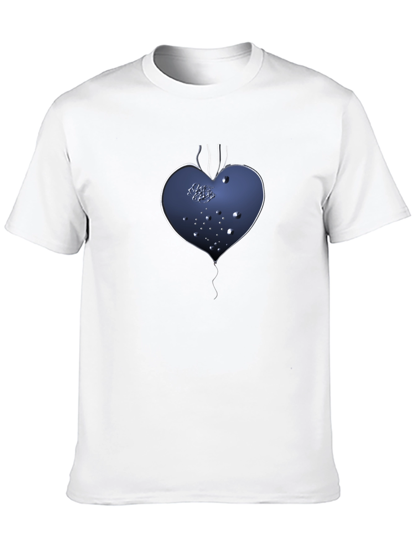 Black Abstract Heart Graphic Tee - Men's Black Shirt view 10