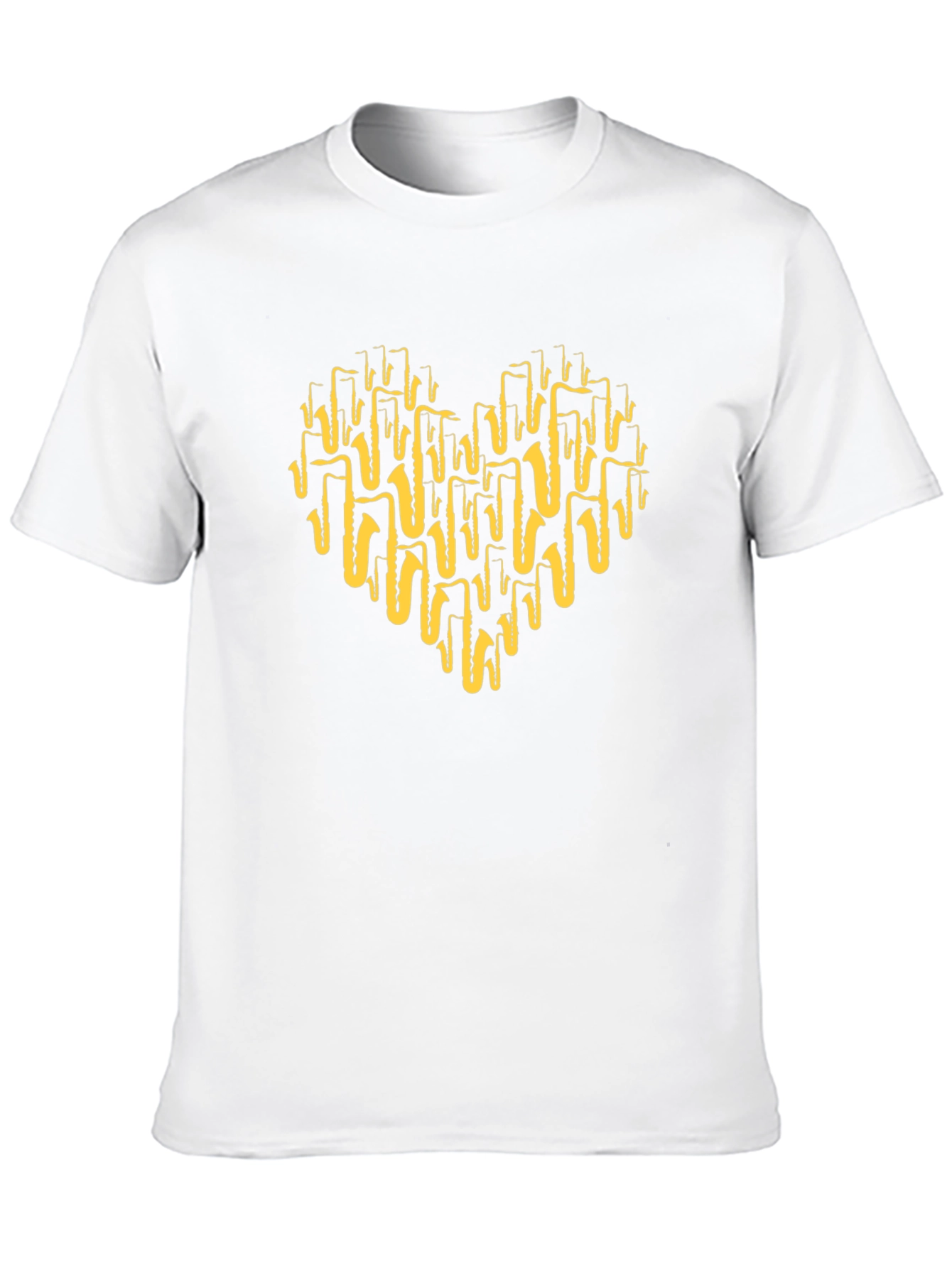 Black Saxophone Heart Graphic T-Shirt - Black view 10