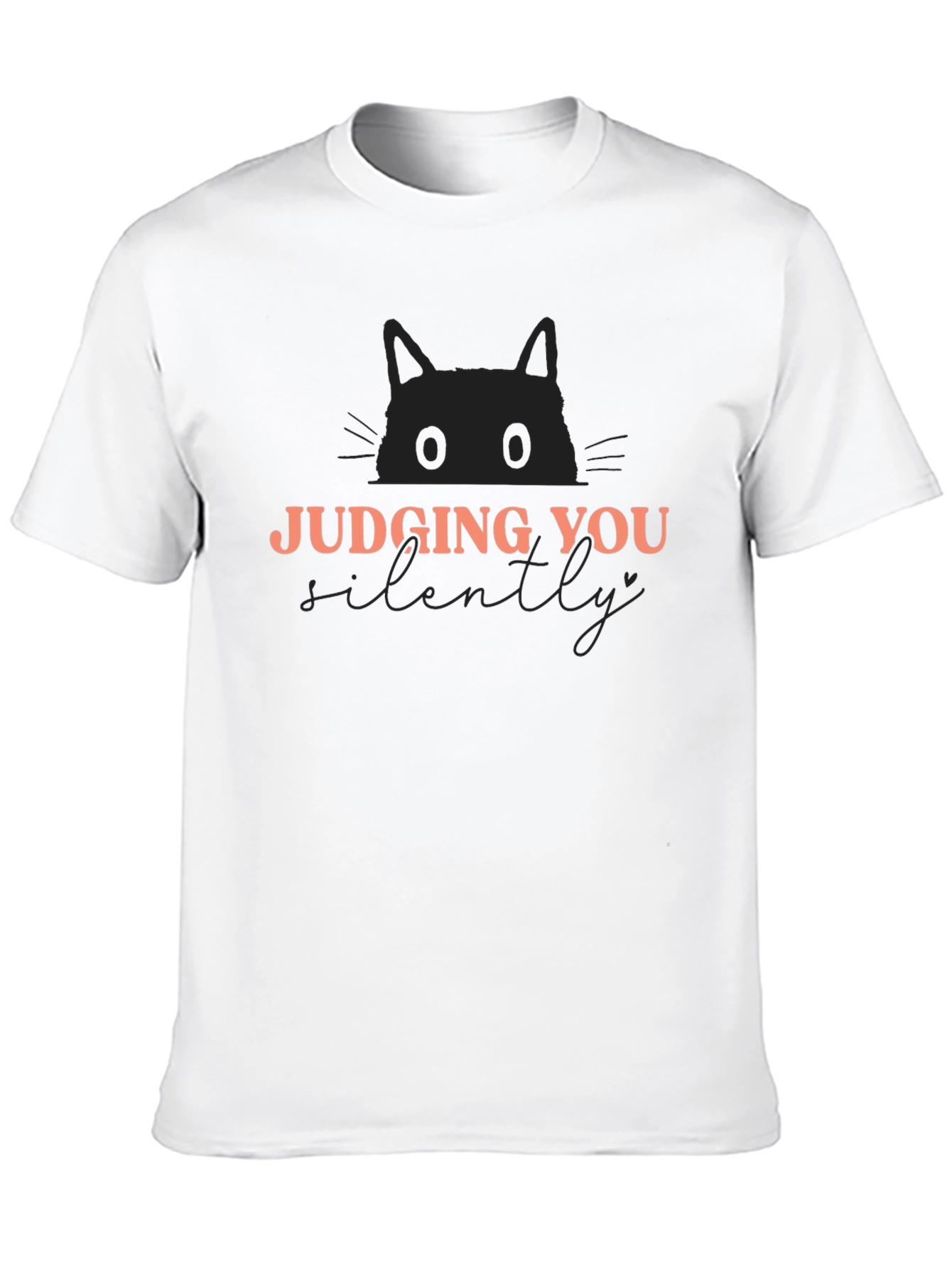 Black Judging You Silently Cat Graphic Tee view 10