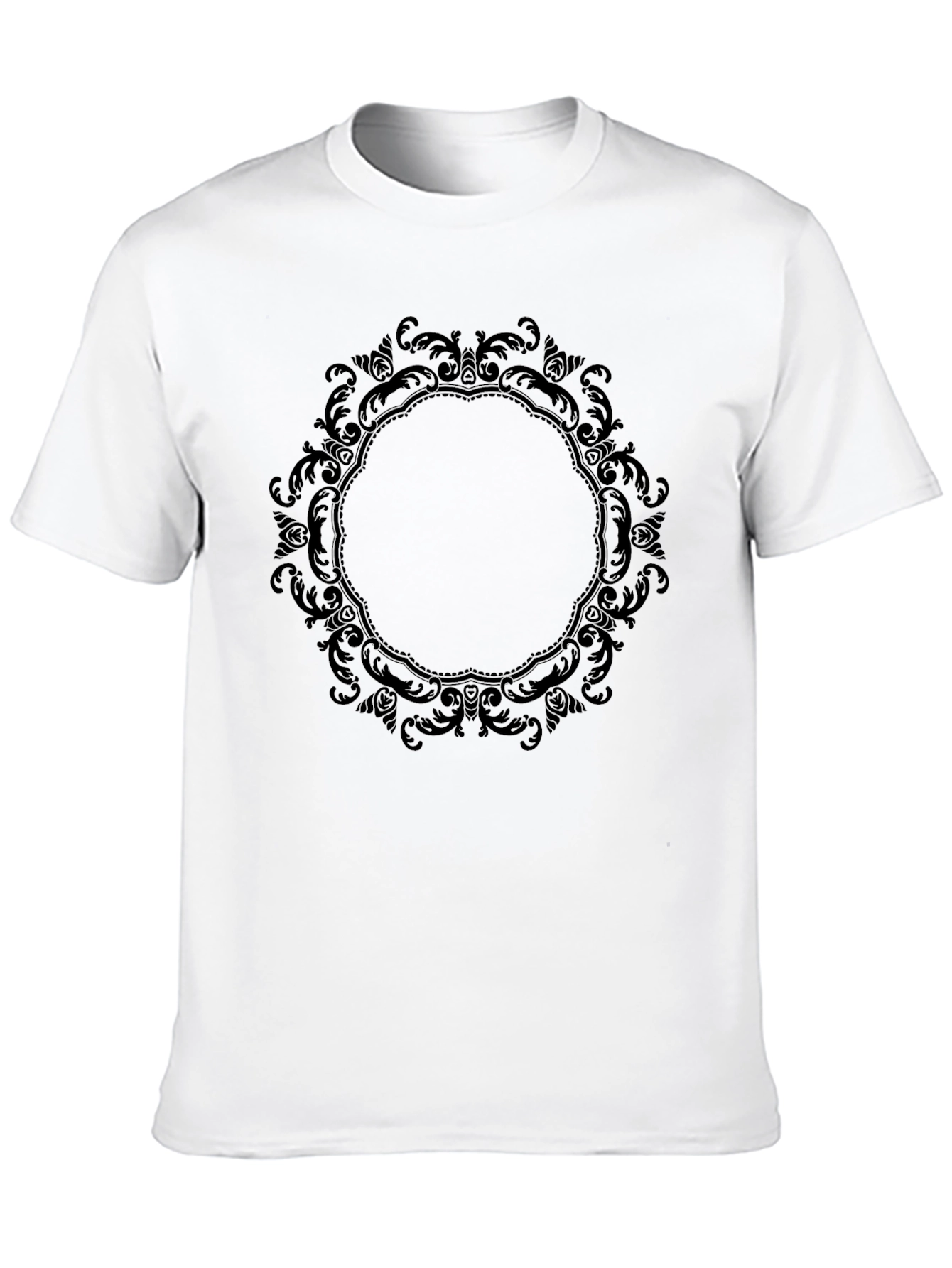 Black Black Mandala Print Crew Neck T-Shirt view 10