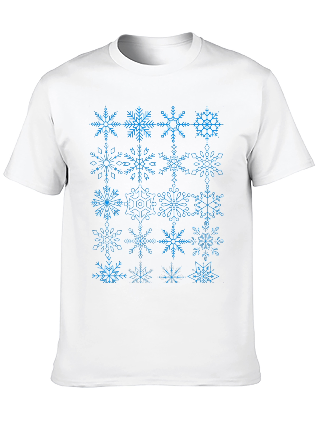 Black Snowflake Pattern Black T-Shirt view 10