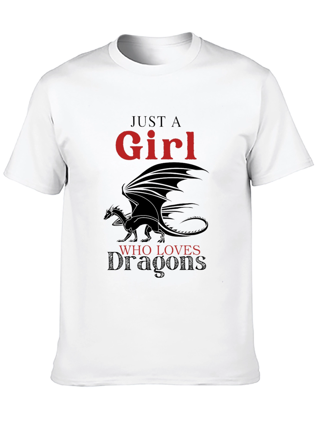 Black Just a Girl Who Loves Dragons T-Shirt view 10