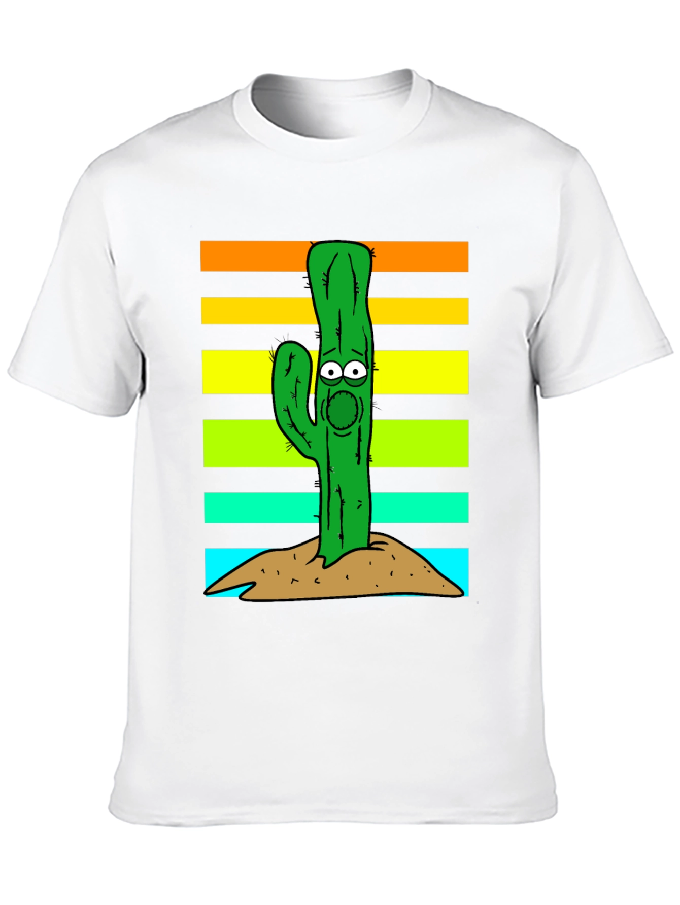 Black Cartoon Cactus Graphic T-Shirt view 10