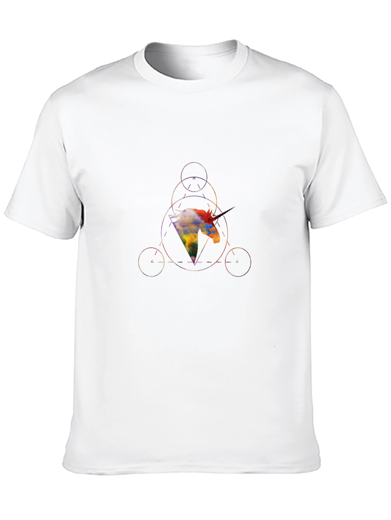 Geometric Unicorn Graphic T-Shirt - 10