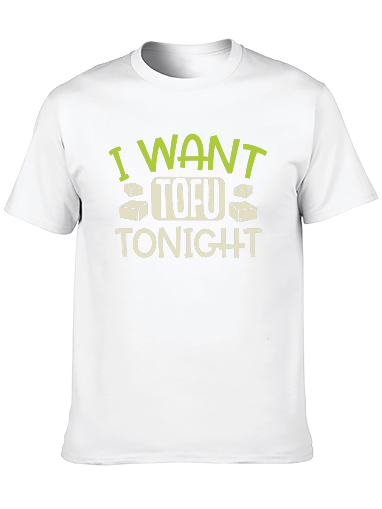Black I Want Tofu Tonight T-Shirt - Funny Vegan Tee view 10
