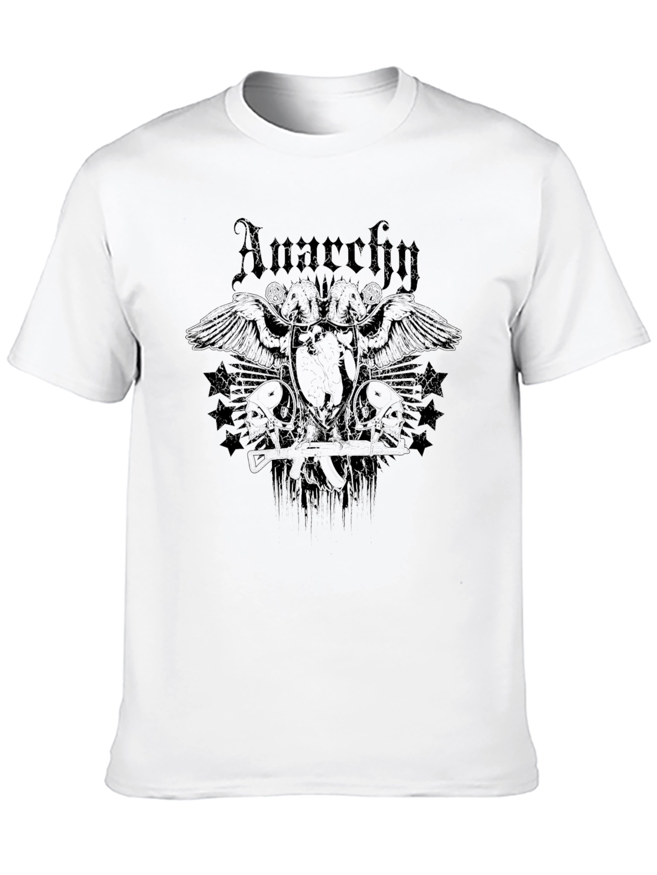 Black Anarchy Graphic Print Black T-Shirt view 10