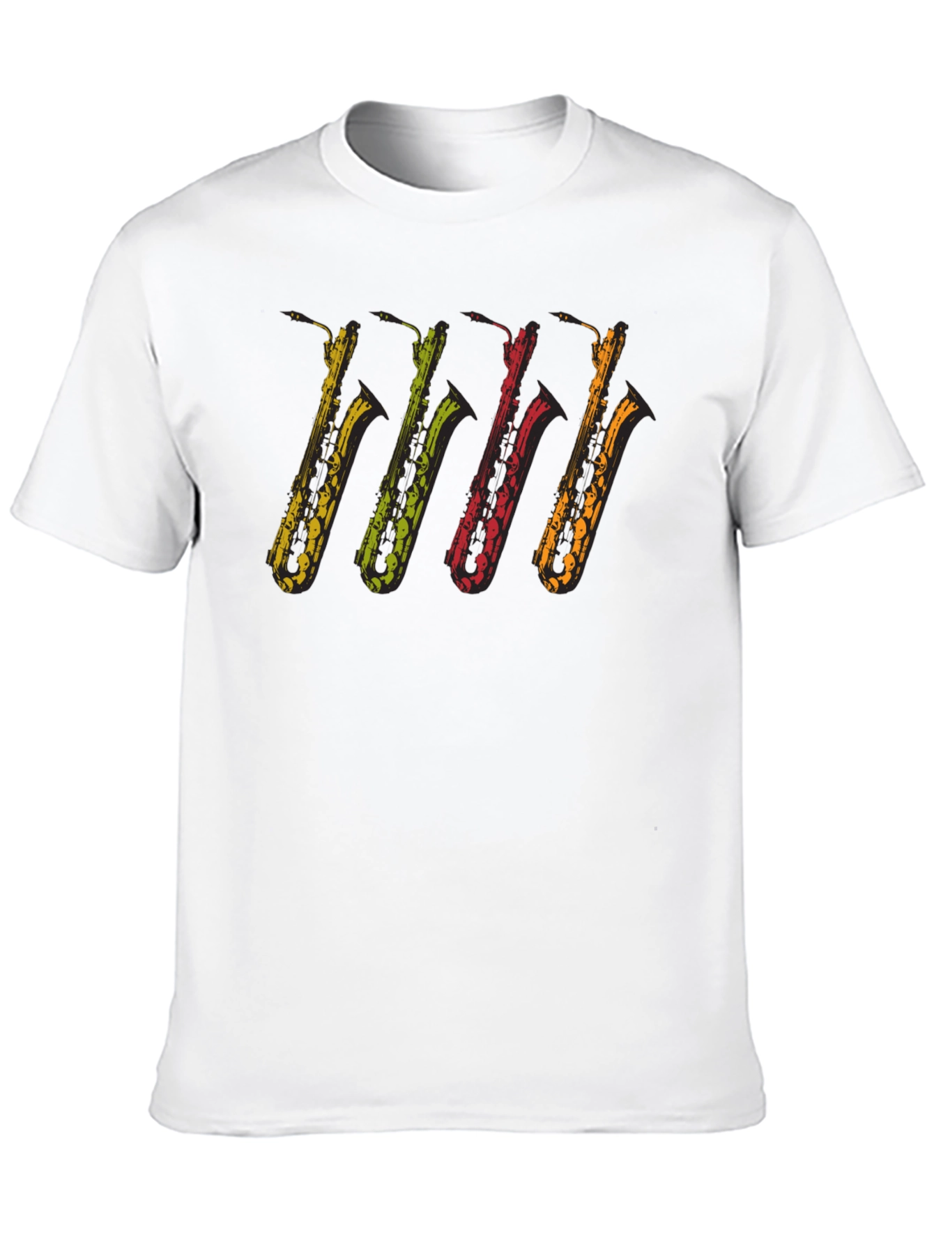 Black Cool Saxophones Black T-Shirt | Music Lover Tee view 10