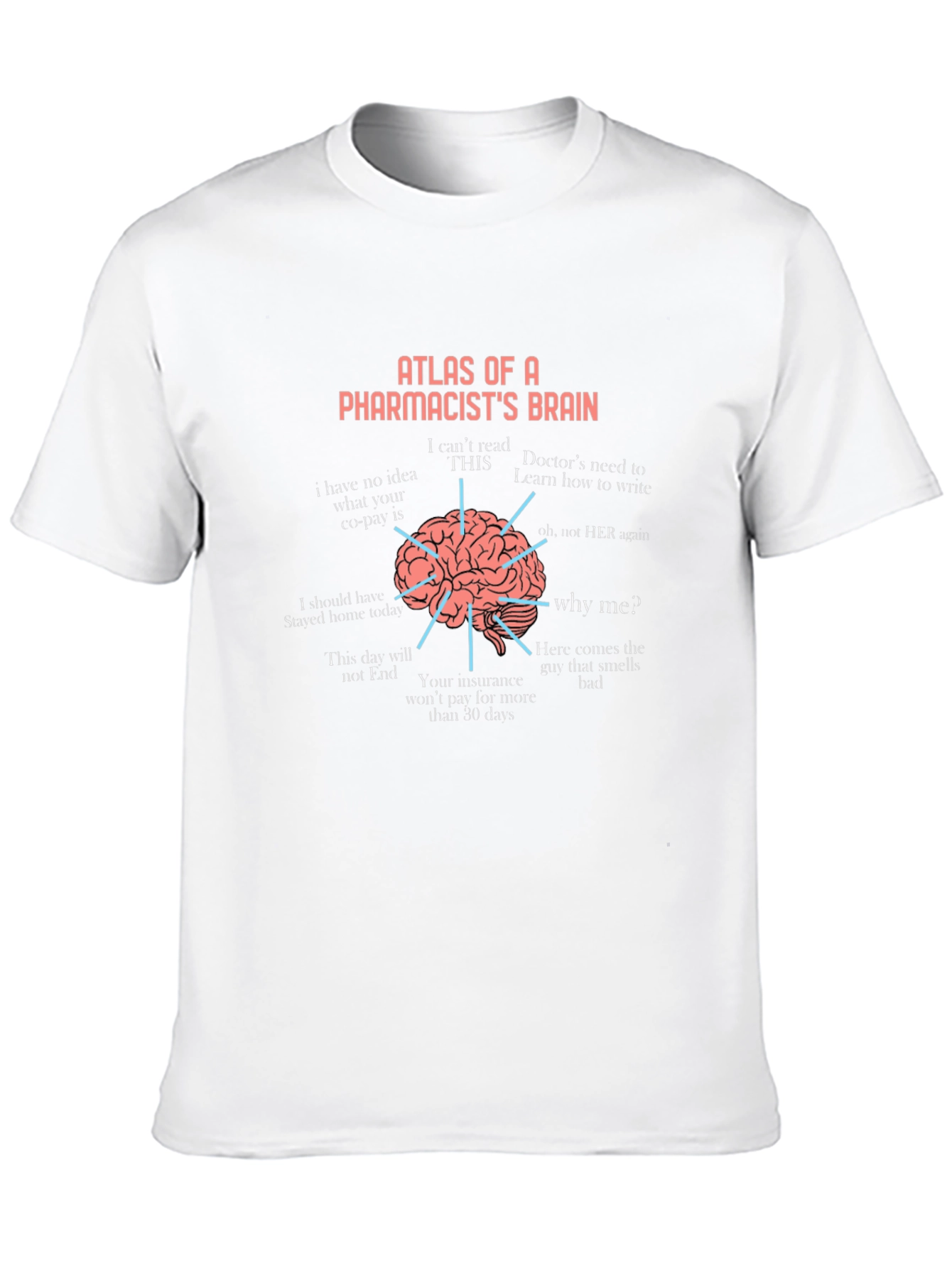 Black Pharmacist Brain Atlas Funny Graphic T-Shirt view 10