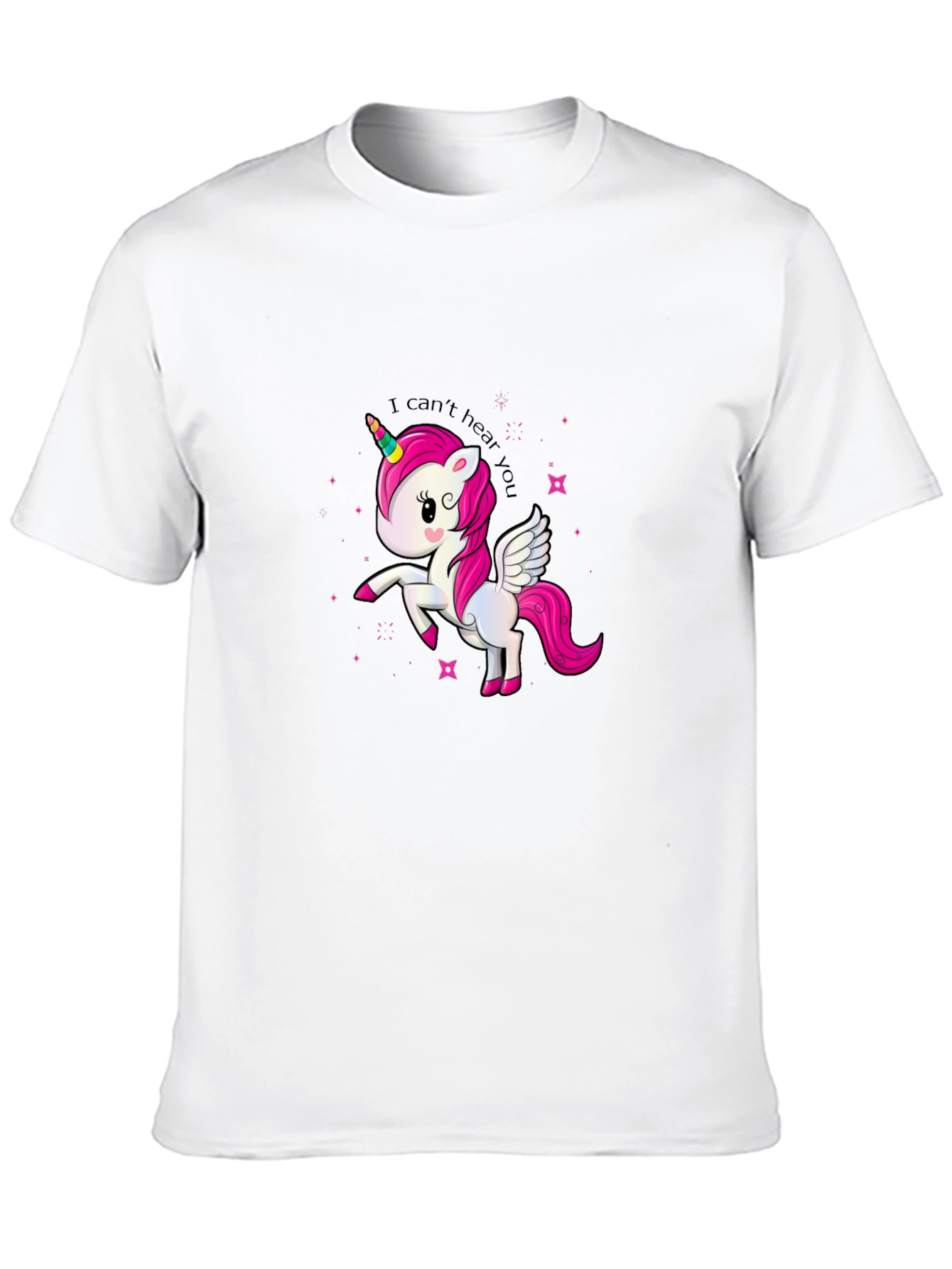 Black Funny Unicorn T-Shirt - I Can't Hear You! view 10