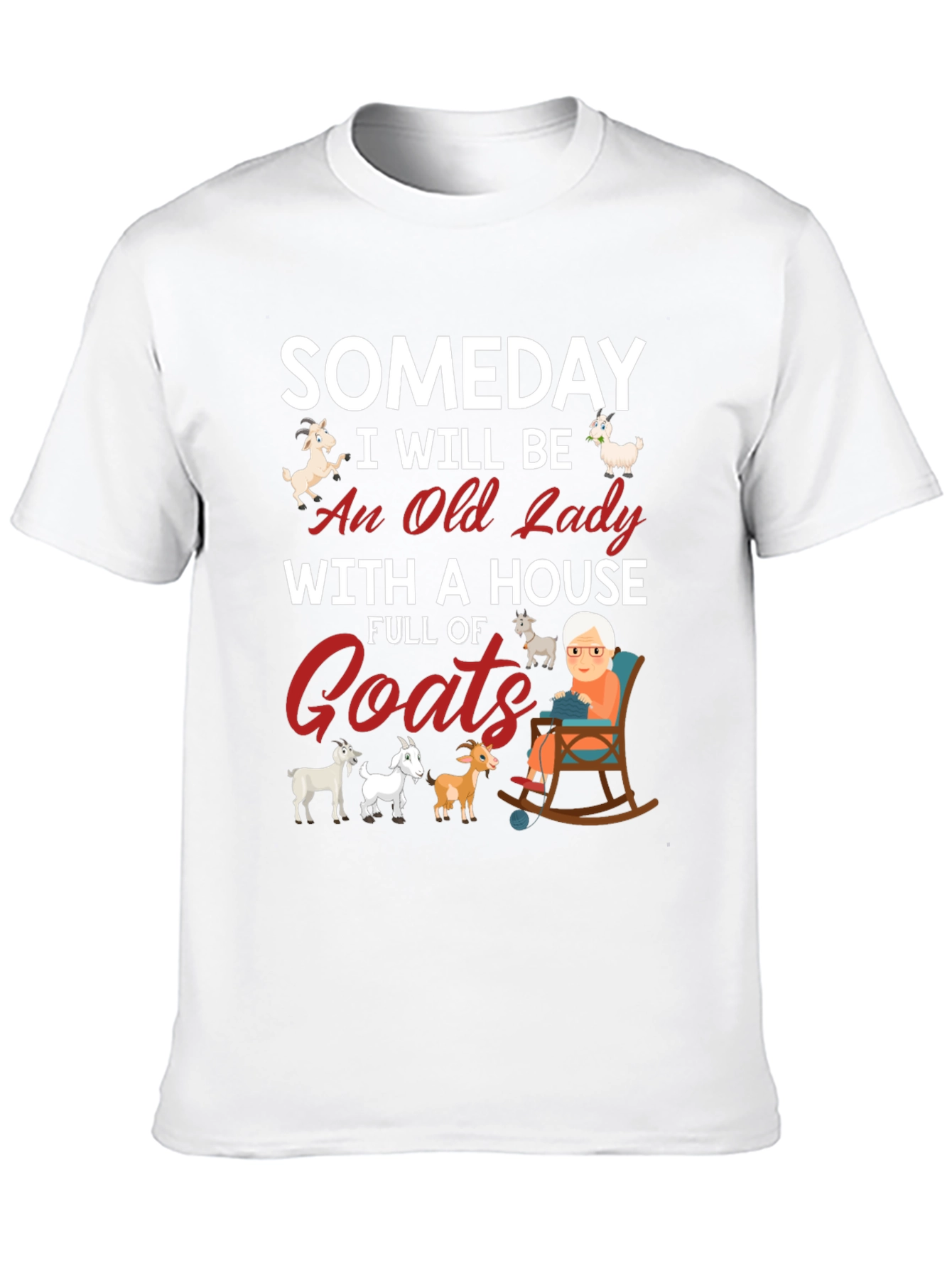 Black Someday Old Lady with Goats T-Shirt view 10