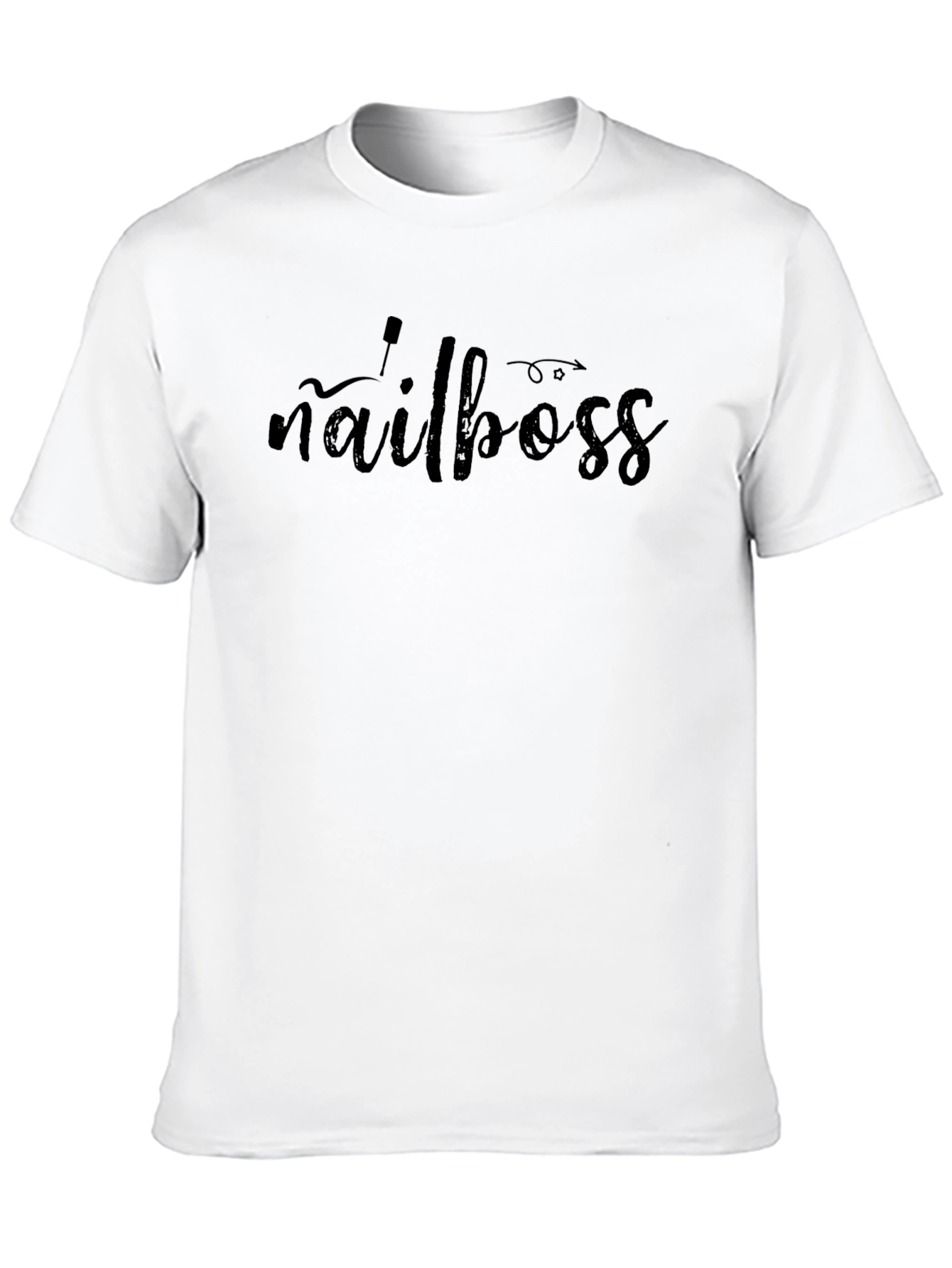 Black Nail Boss T-Shirt - Black Crew Neck view 10