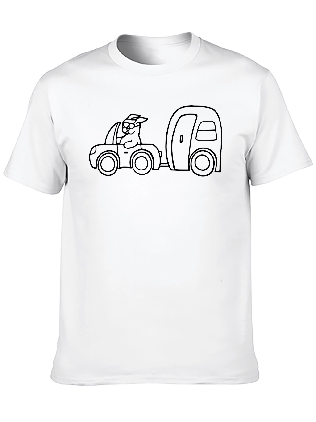 Black Cartoon Car & Camper Graphic T-Shirt view 10