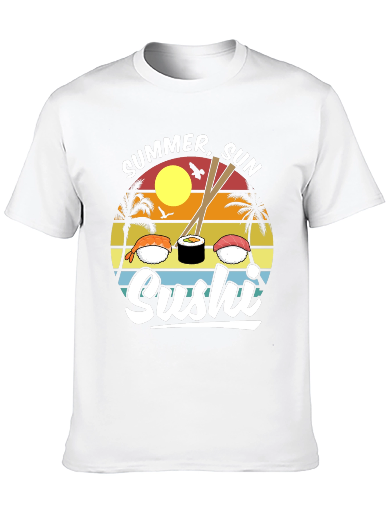 Black Summer Sun Sushi Graphic Tee view 10