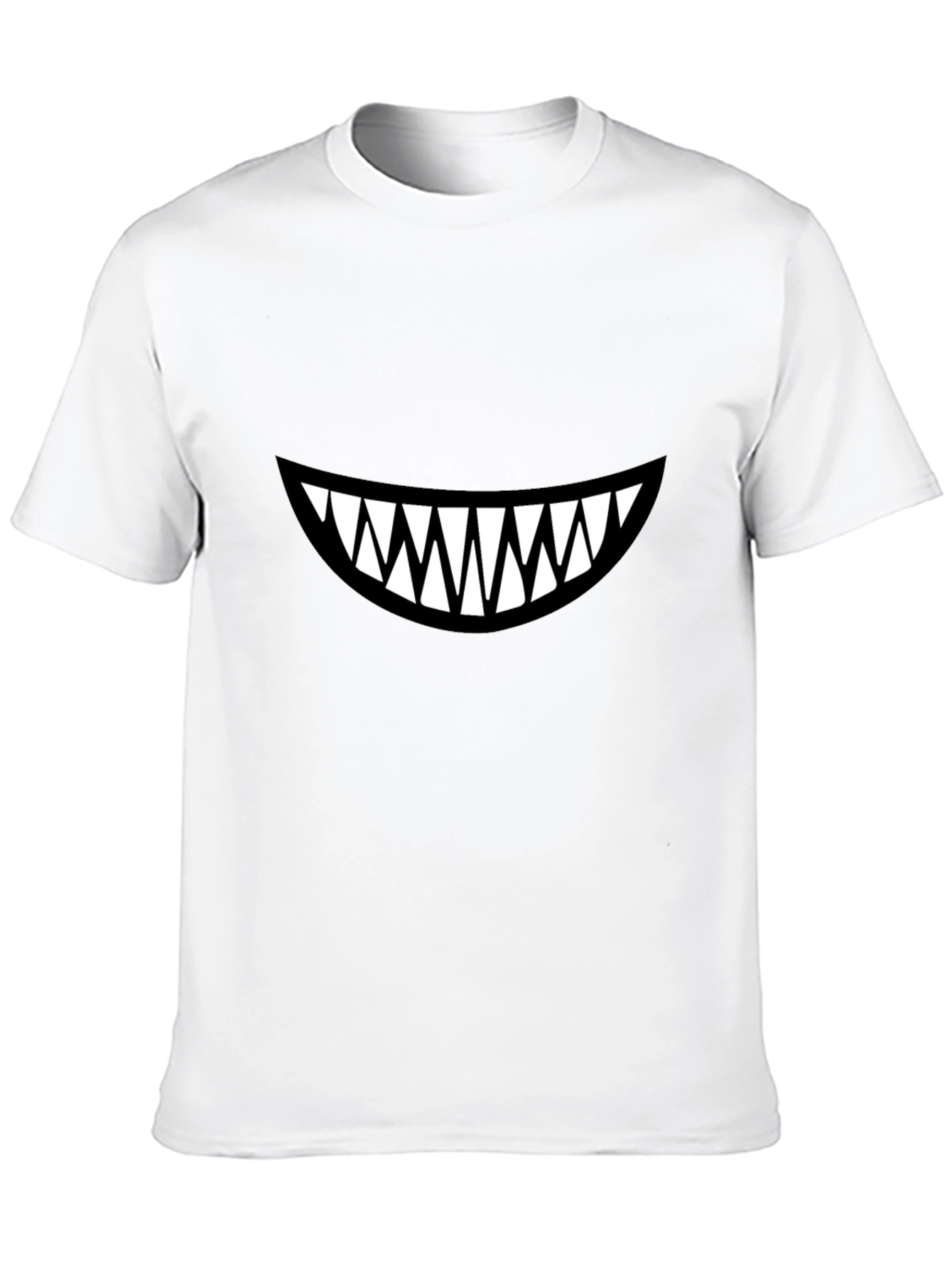 Black Grinning Teeth Graphic Black T-Shirt view 10