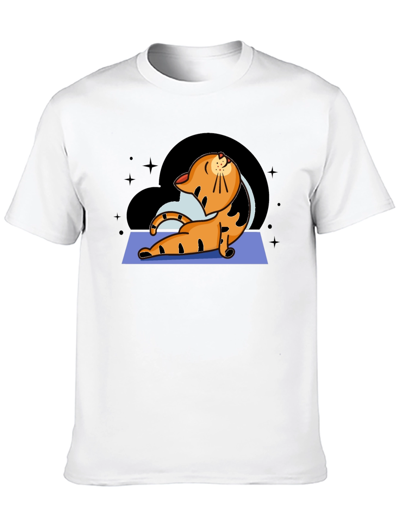 Black Yoga Cat Graphic T-Shirt view 10