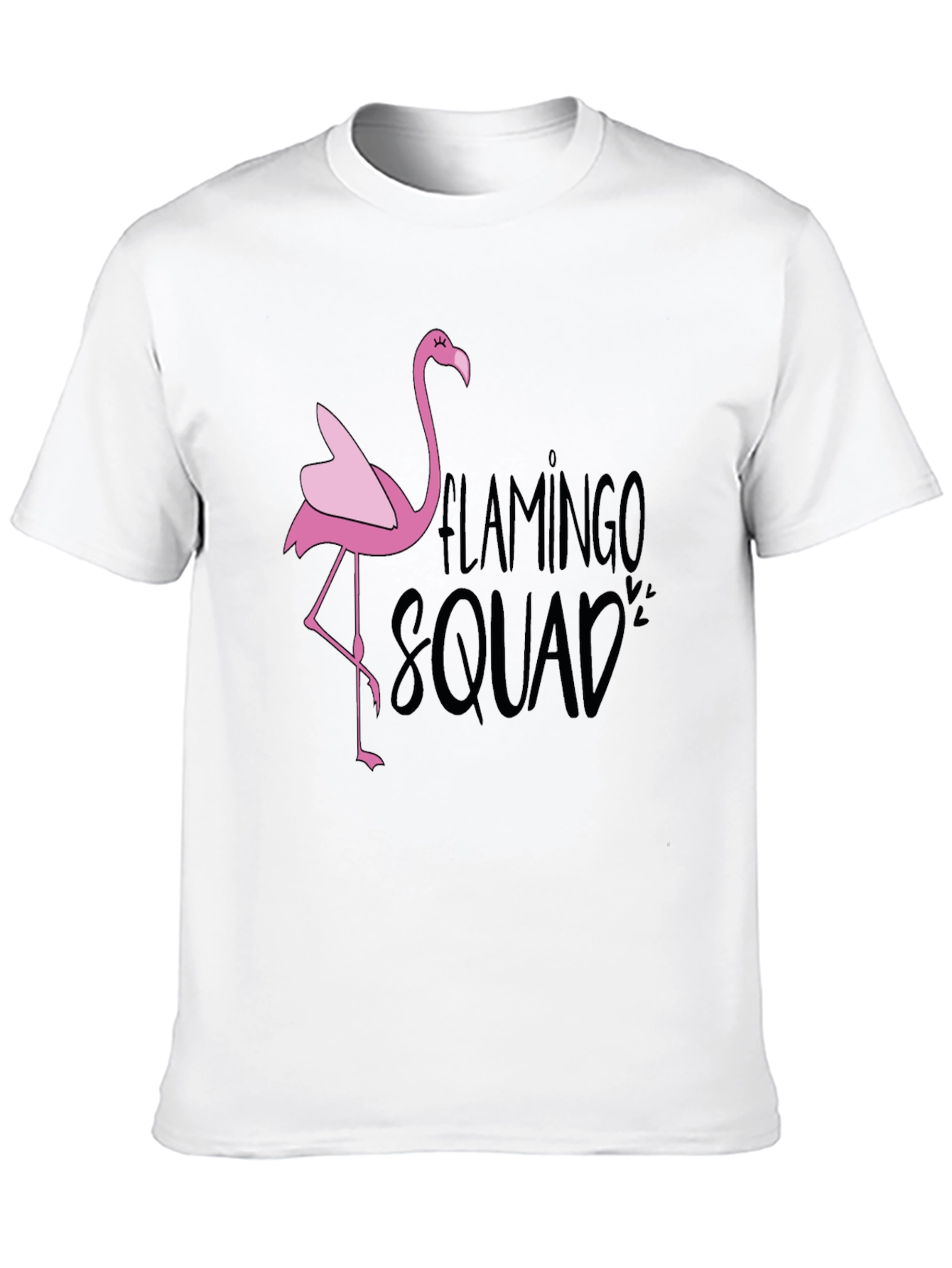 Flamingo Squad Graphic T-Shirt - Black Casual Tee - 10