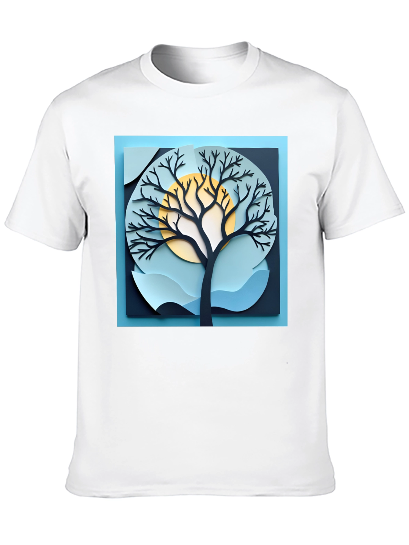 Black Stylish Tree Graphic Black T-Shirt view 10