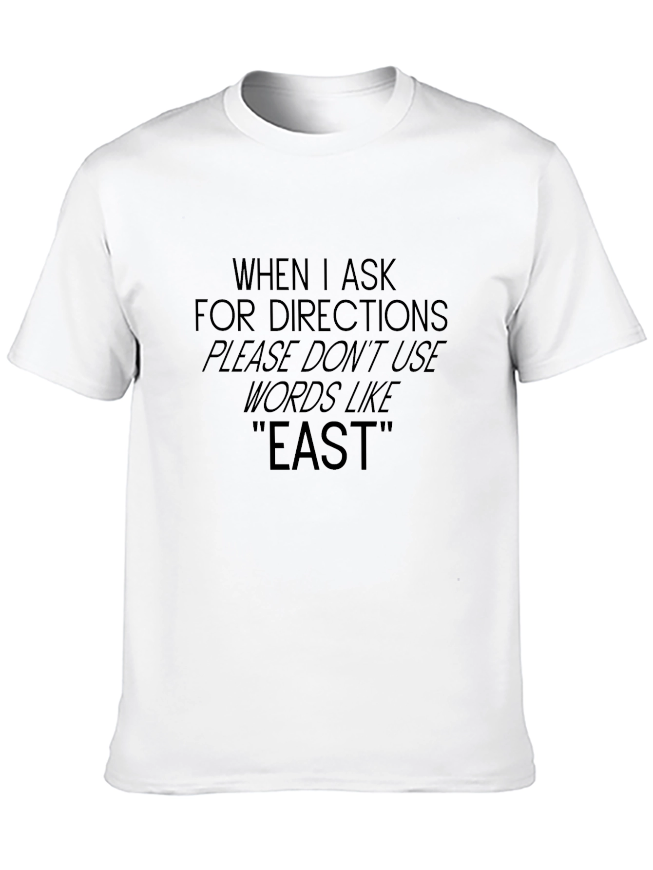 Black Funny Directional Impaired Men's Black Graphic T-Shirt view 10