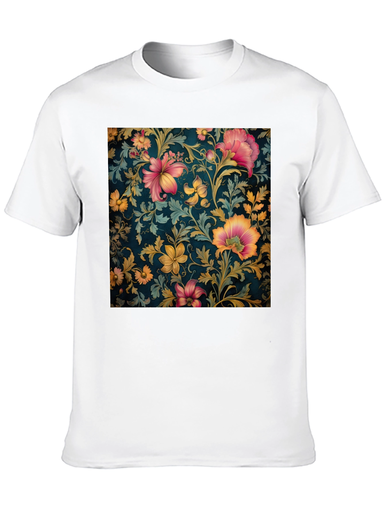 Black Floral Print Crew Neck T-Shirt view 10