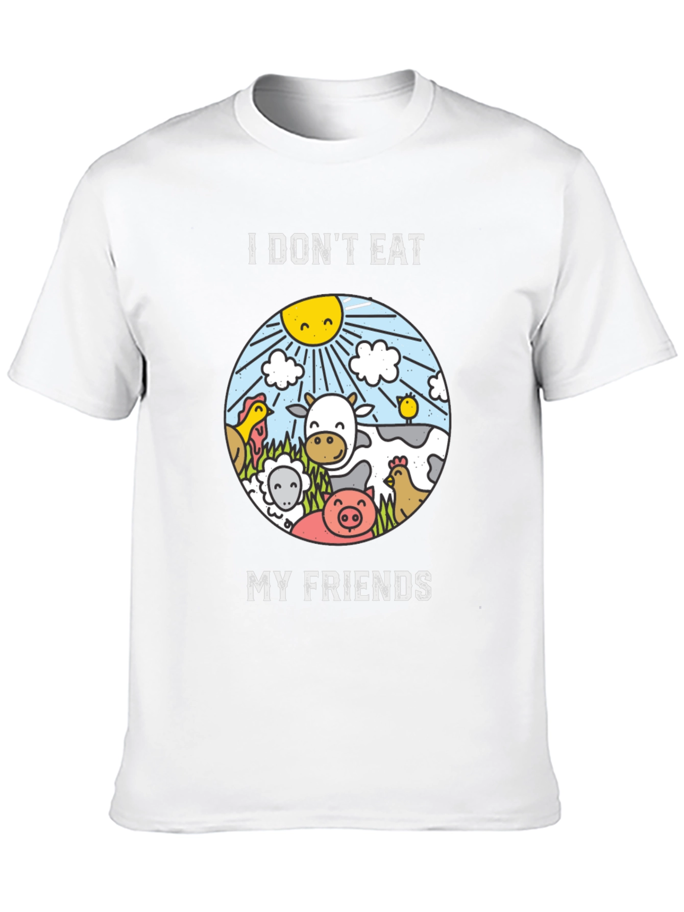 Black Vegan T-Shirt: I Don't Eat My Friends, Cruelty-Free Apparel view 10