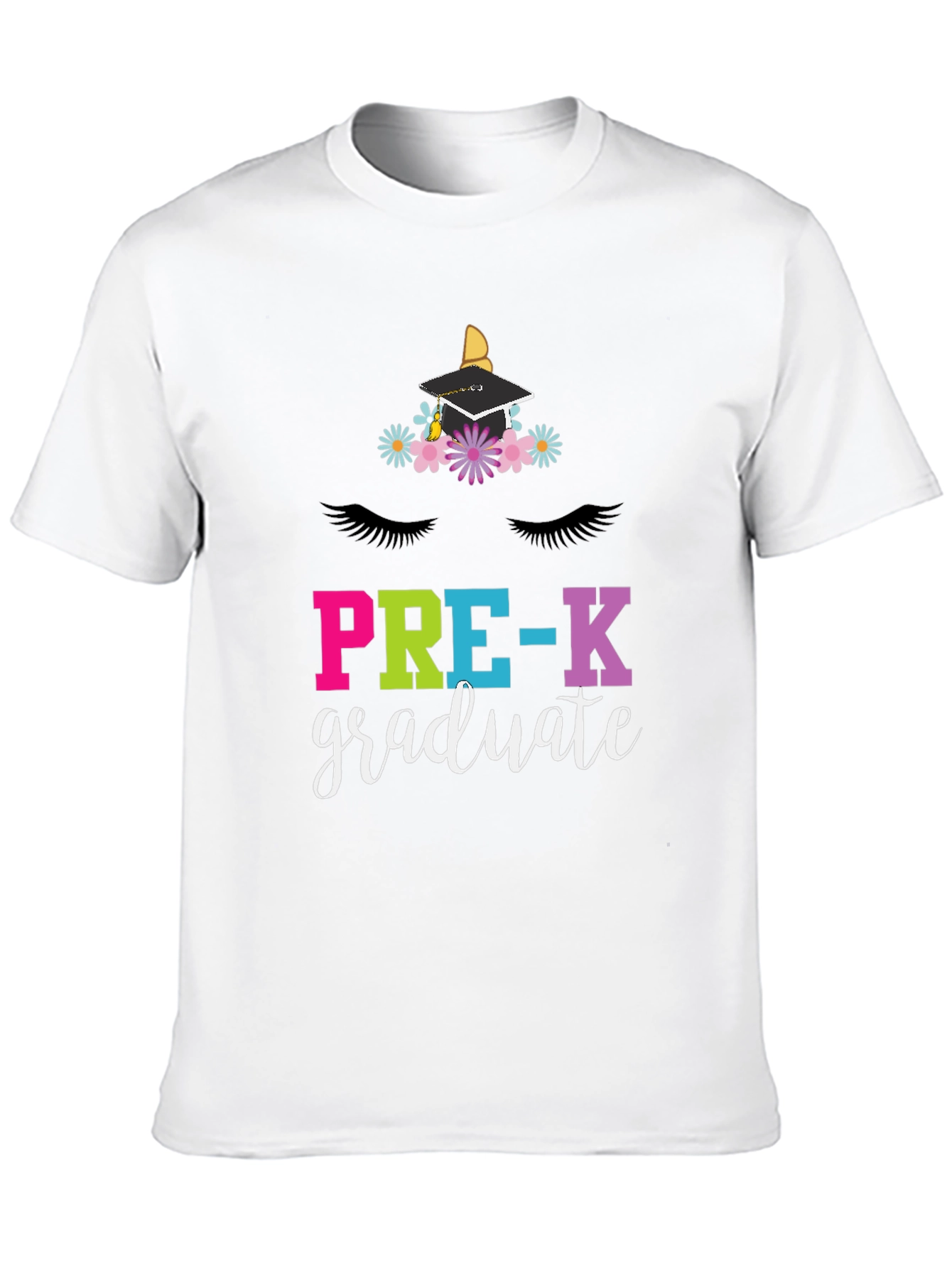 Black Pre-K Graduate Unicorn T-Shirt - Kids Graduation view 10