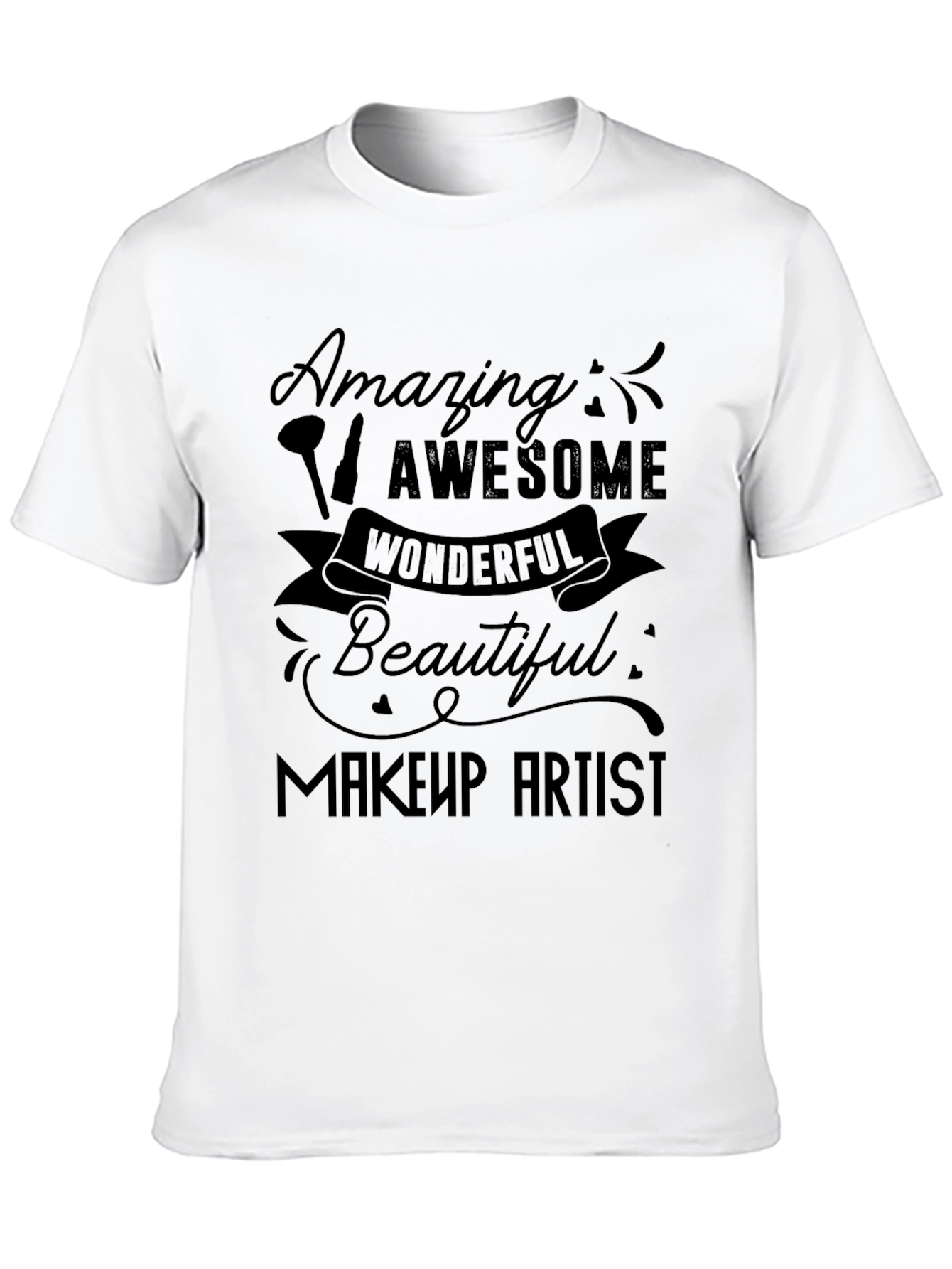 Black Amazing Makeup Artist T-Shirt - Black Graphic Tee view 10