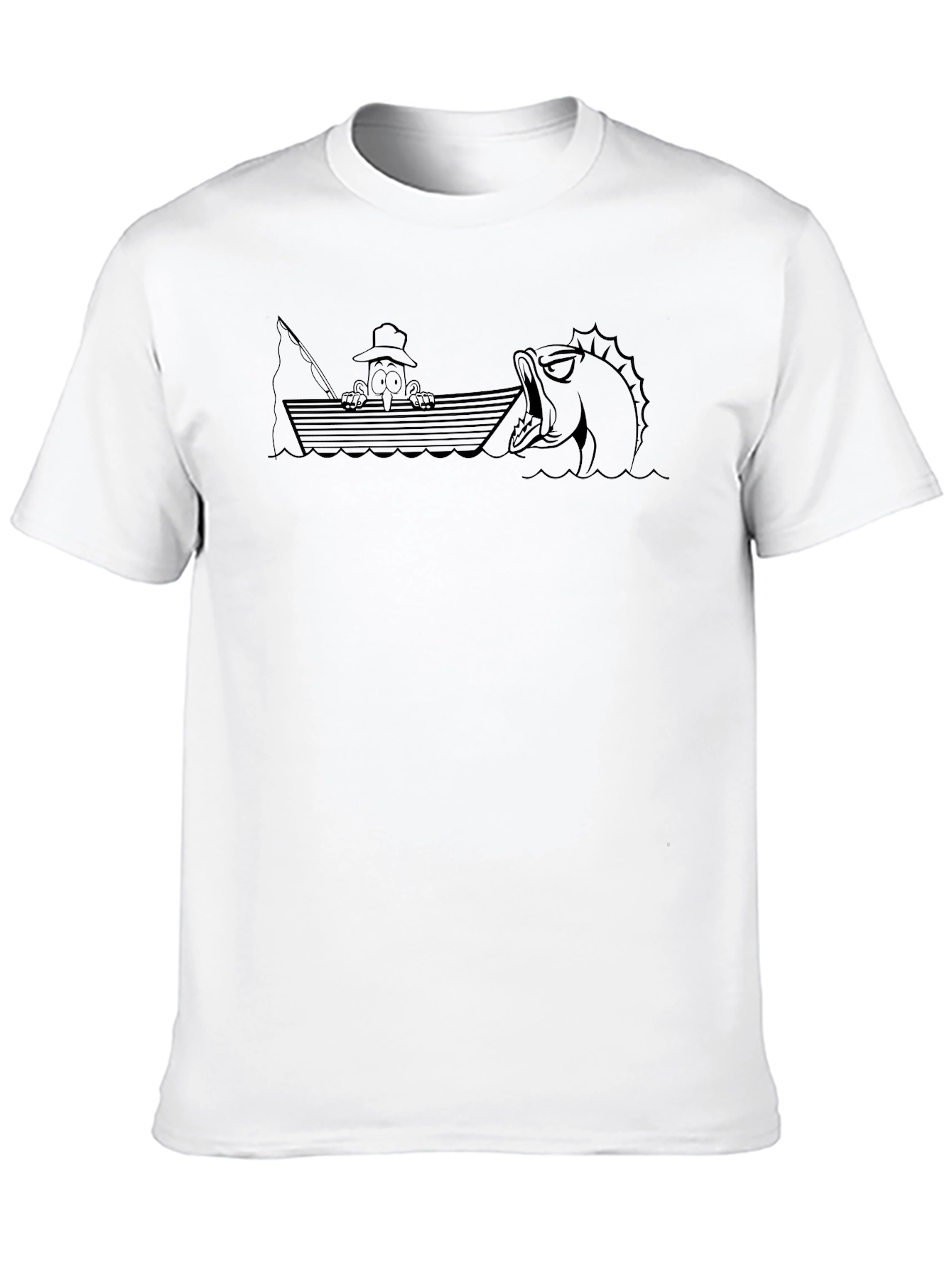 Black Angler vs Fish Black Graphic Tee view 10