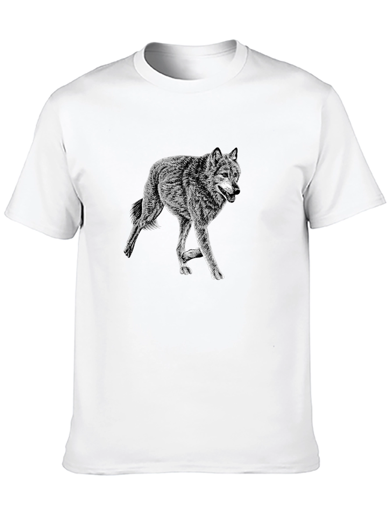 Black Black Wolf Graphic Tee - Stylish Crew Neck Cotton T-Shirt view 10