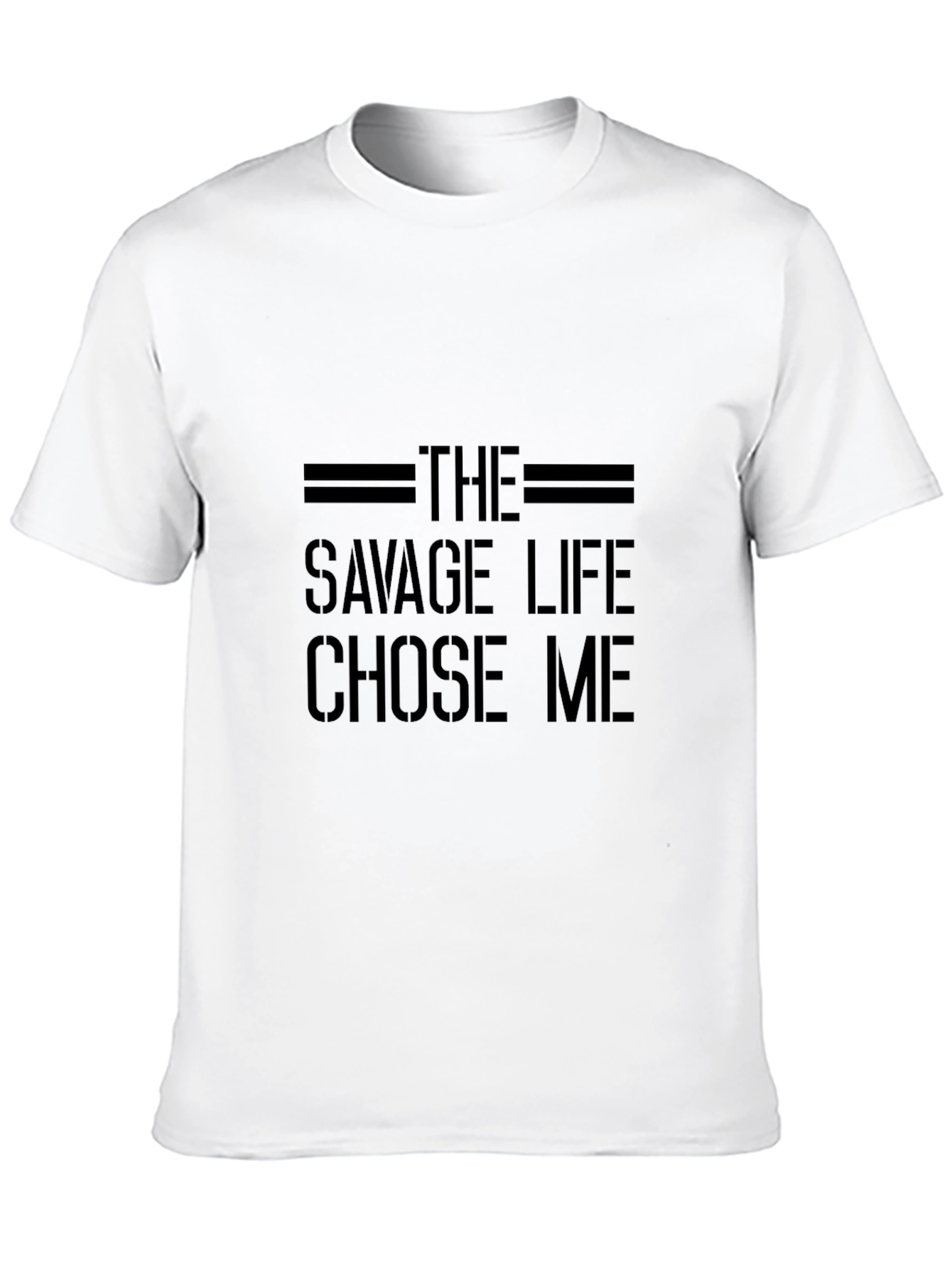 Black The Savage Life T-Shirt - Black Crew Neck view 10