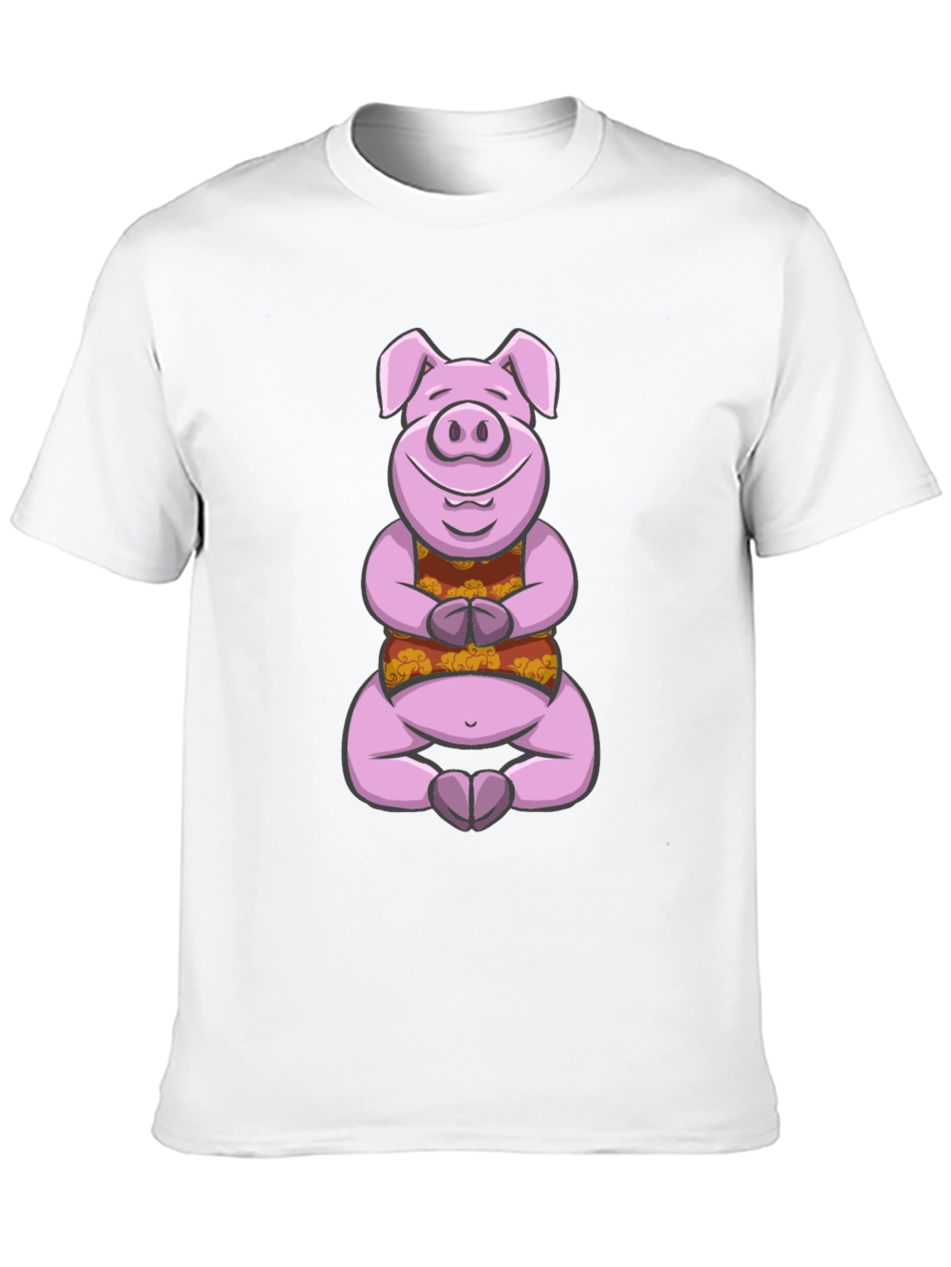 Black Meditating Pig Graphic Tee - Funny Yoga Shirt view 10