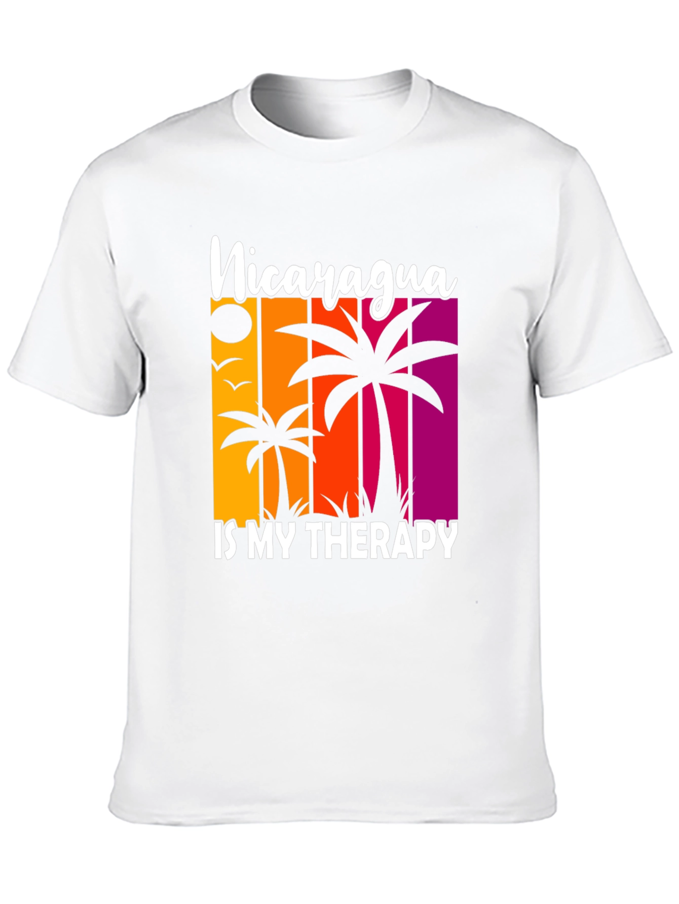 Black Nicaragua Therapy Graphic Tee, Tropical Palm Shirt view 10